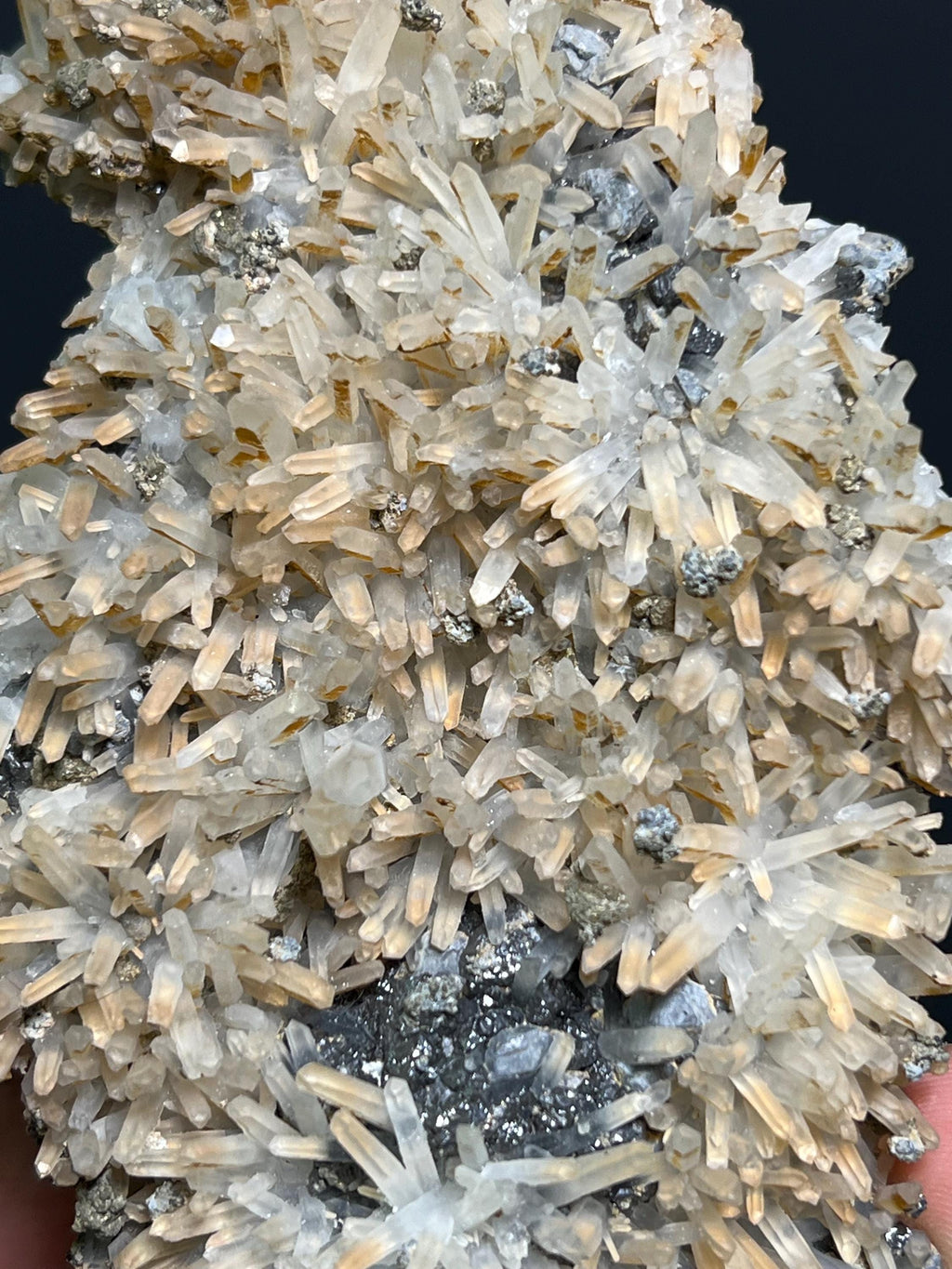 Very Special, Sphalerite And Pyrite On Gypsum Crystal Selenite Specimen, 254gram - Crystal Gemstone AE 