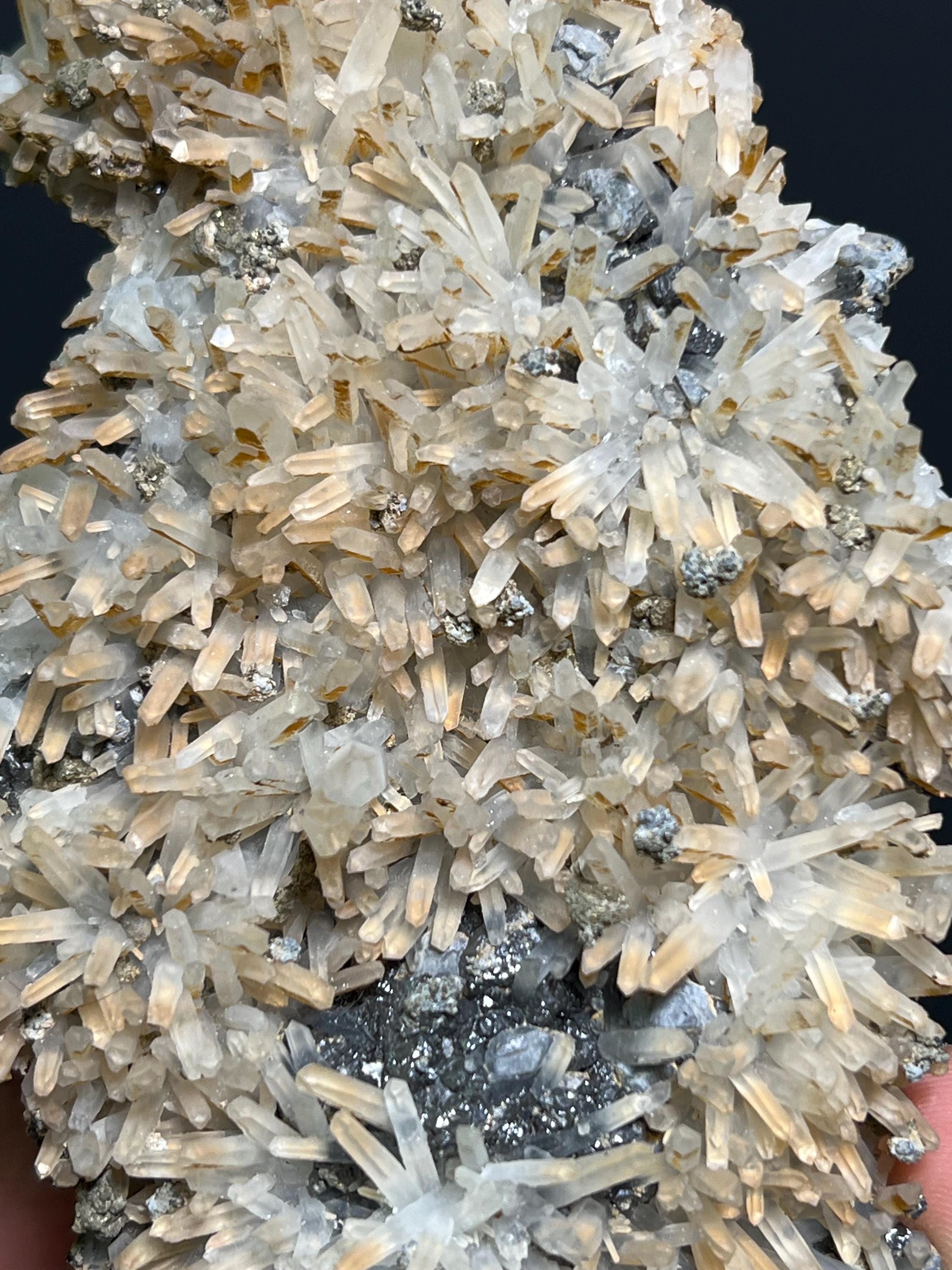Very Special, Sphalerite And Pyrite On Gypsum Crystal Selenite Specimen, 254gram - Crystal Gemstone AE 