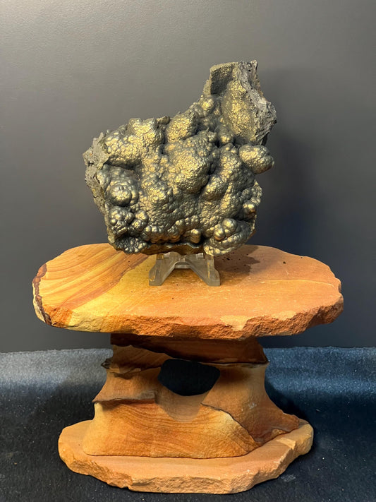 Museum Grade, Golden Color Botryoidal Goethite Specimen - Crystal Gemstone AE 