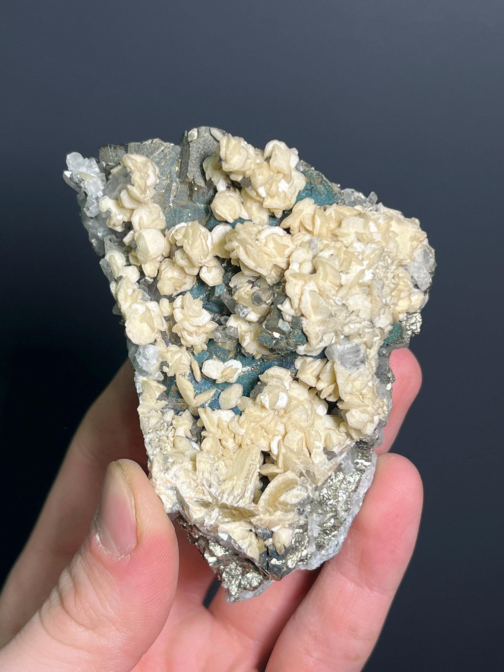 Calcite And Quartz With Chalcopyrite - Crystal Gemstone AE 