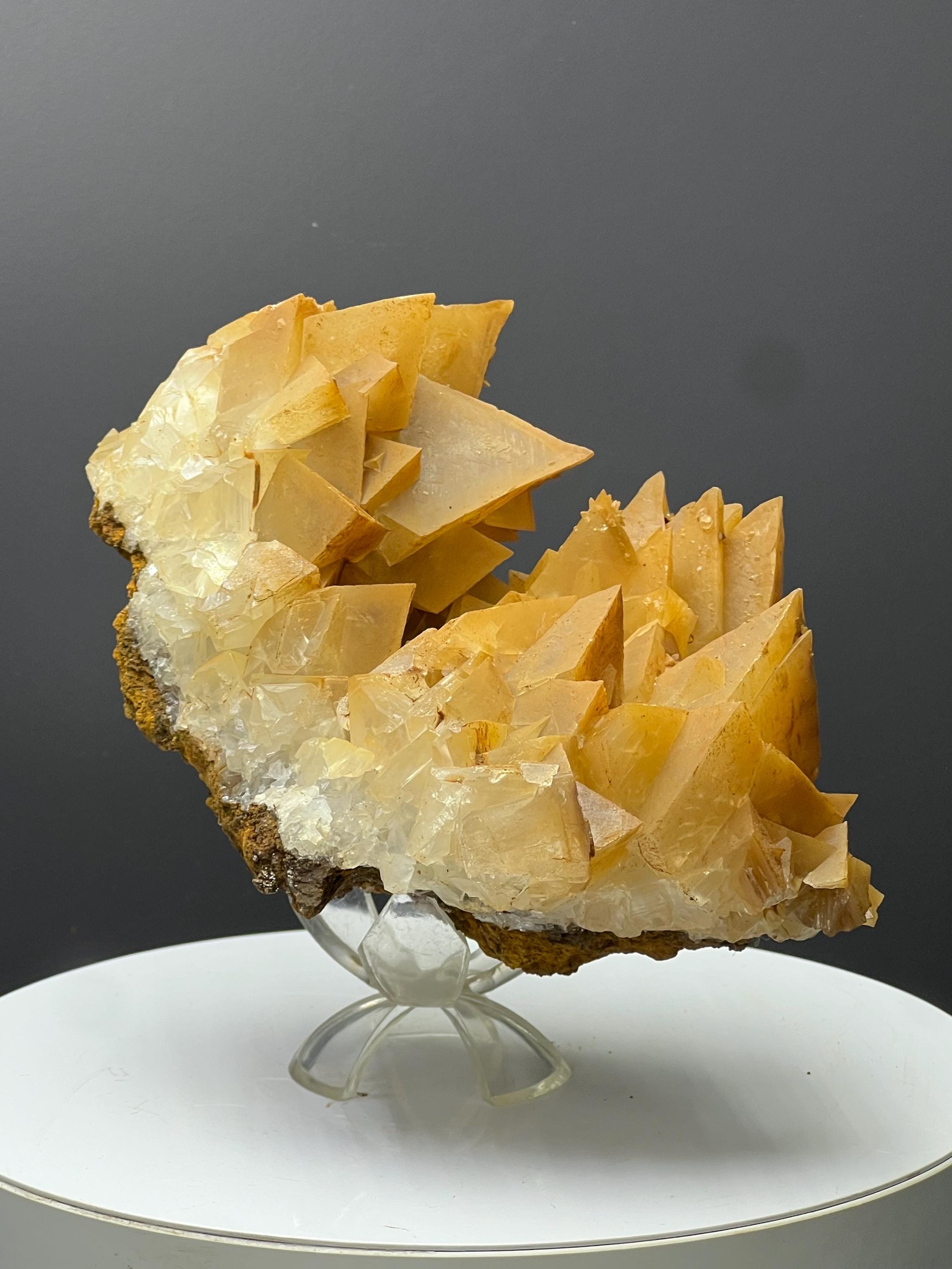 Very Special Orange Crystal Calcite Specimen - Crystal Gemstone AE 