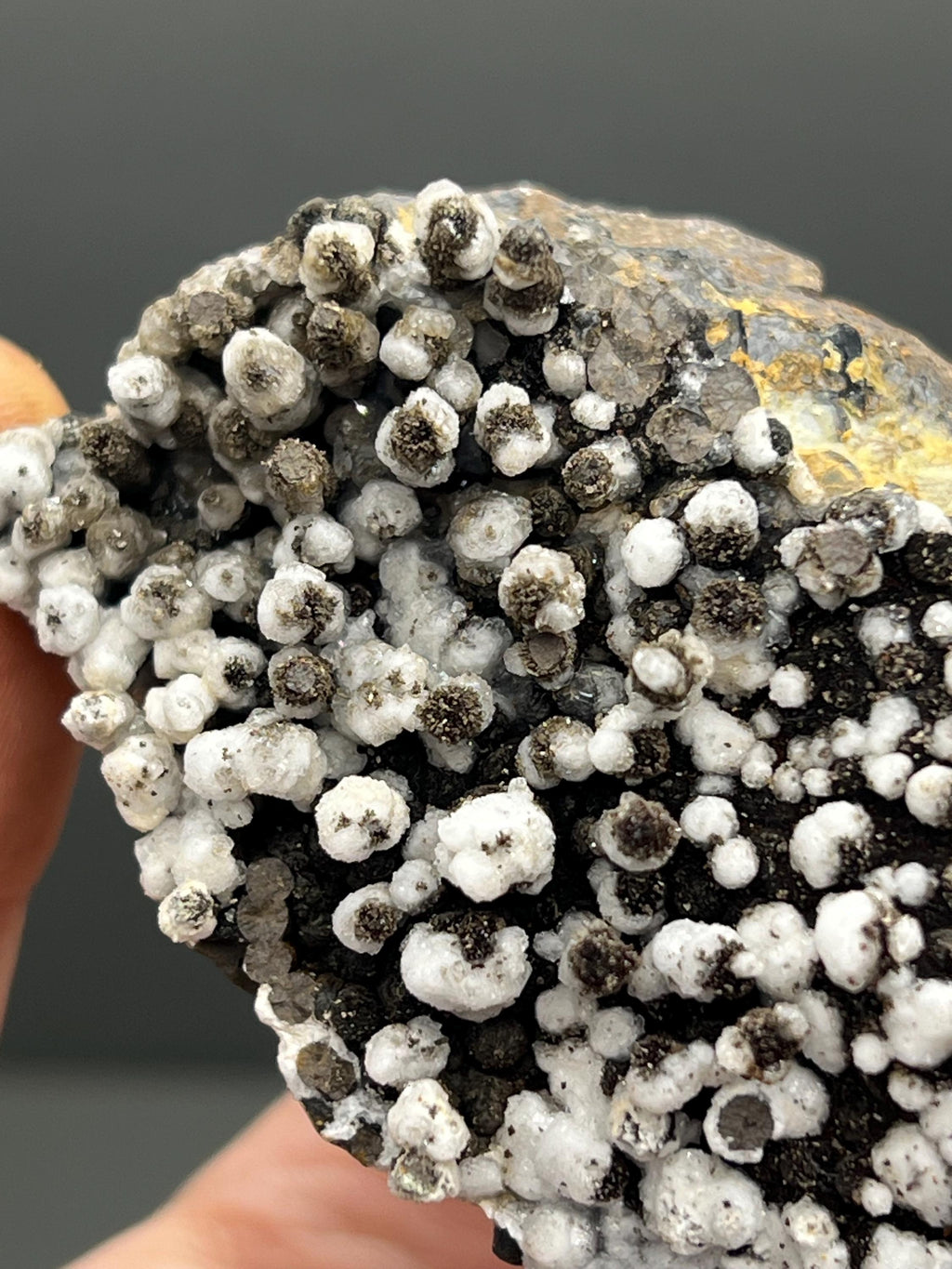 Museum Grade Snow Crystal Calcite On Stalactite Hematite - Crystal Gemstone AE 