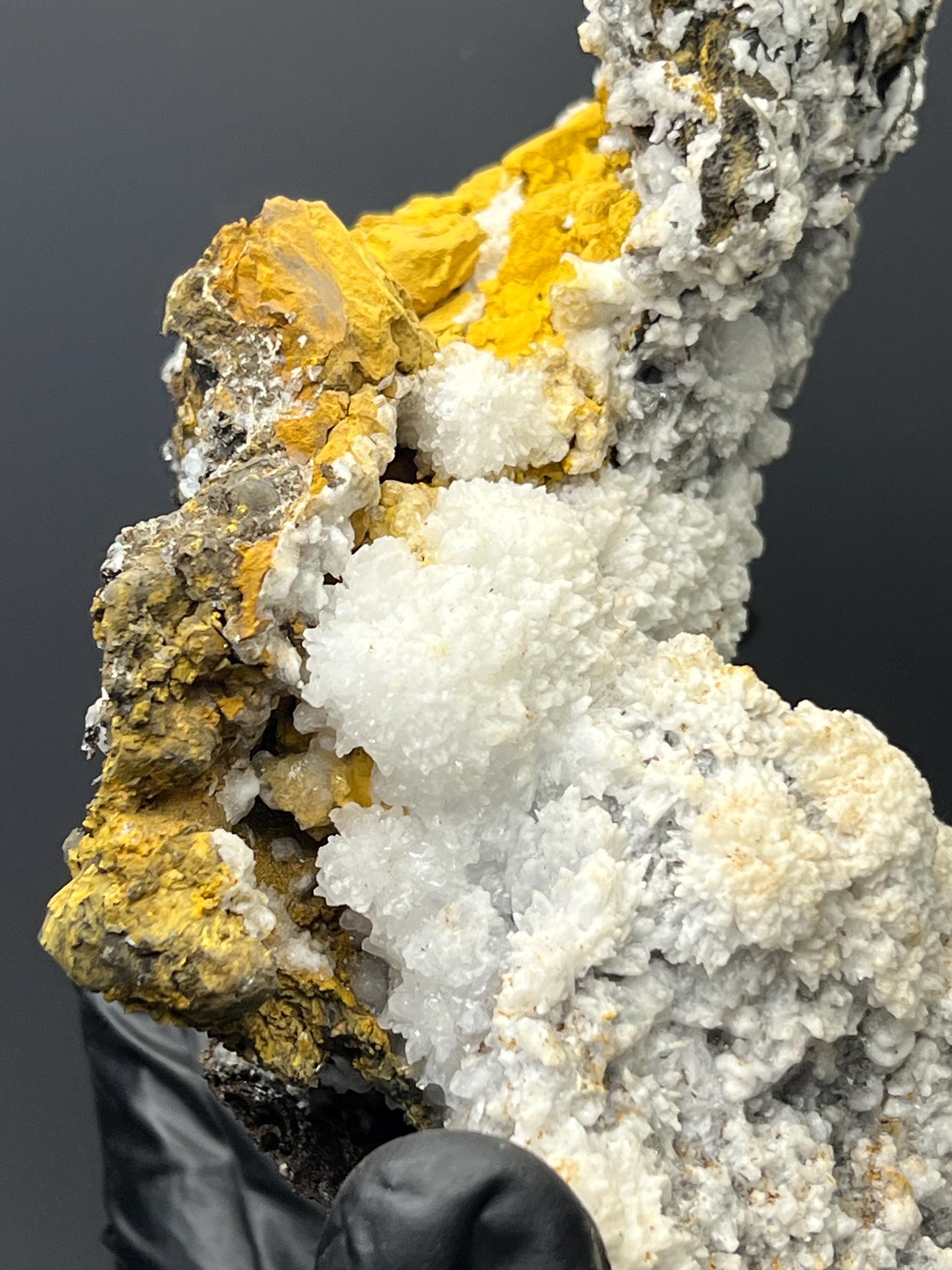 White Snow Crystal Calcite Specimen - Crystal Gemstone AE 