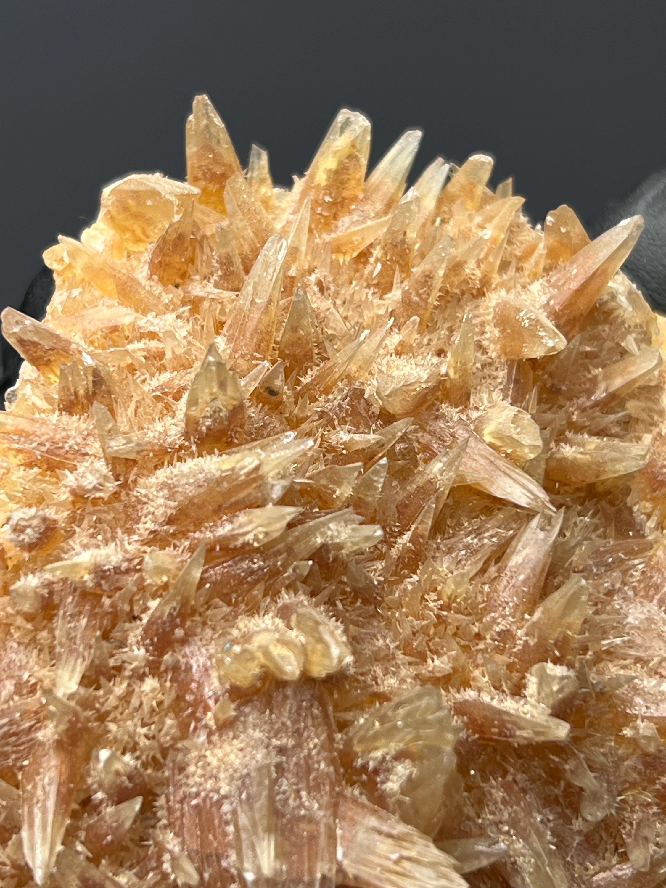 Feather Orange Crystal Calcite Specimen - Crystal Gemstone AE 