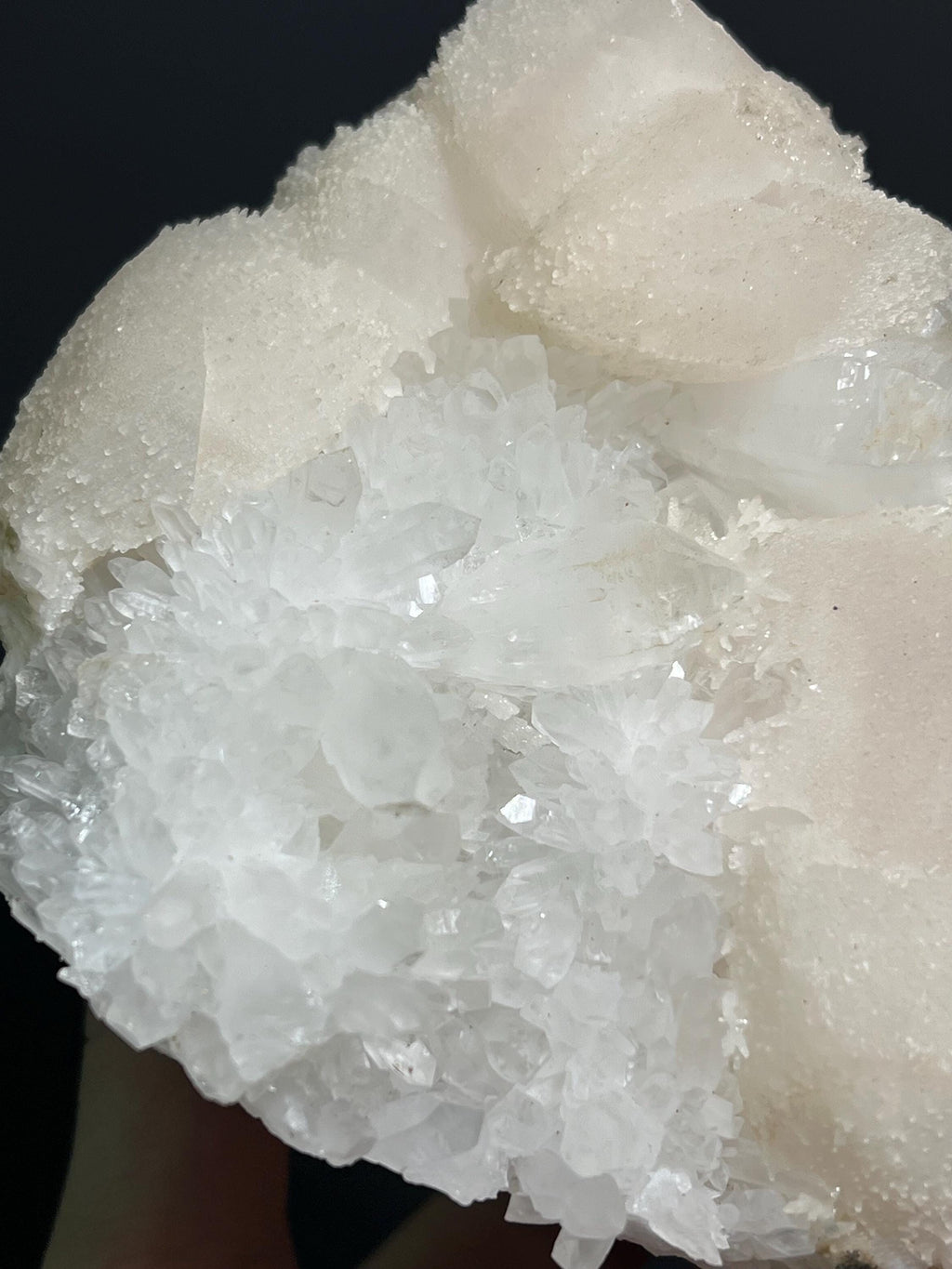 Lilac Calcite with Crystal Quartz Specimen, 884gram, Turkey Origin - Crystal Gemstone AE 
