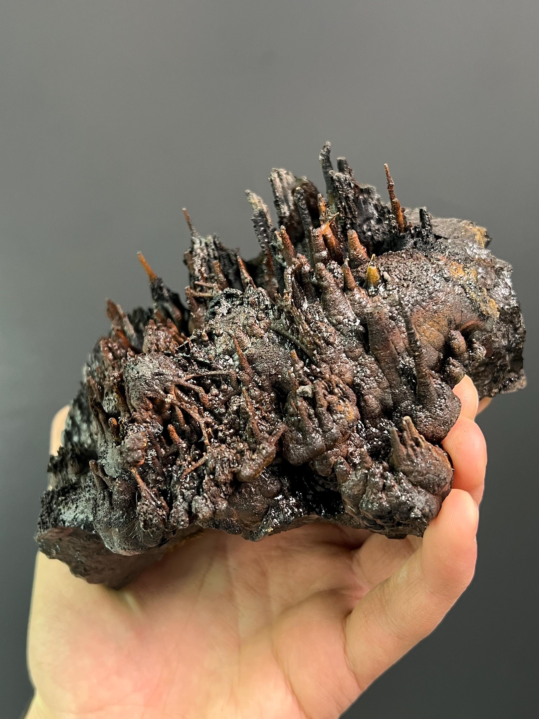 Limonite And Specularite On Stalactite Goethite - Crystal Gemstone AE 