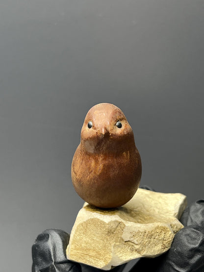 Wood Bird On Matrix - Crystal Gemstone AE 