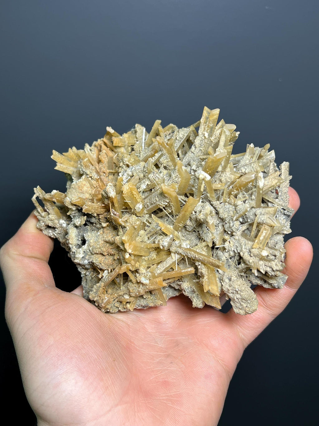 Very Showy Golden Selenite Specimen, 244gram - Crystal Gemstone AE 