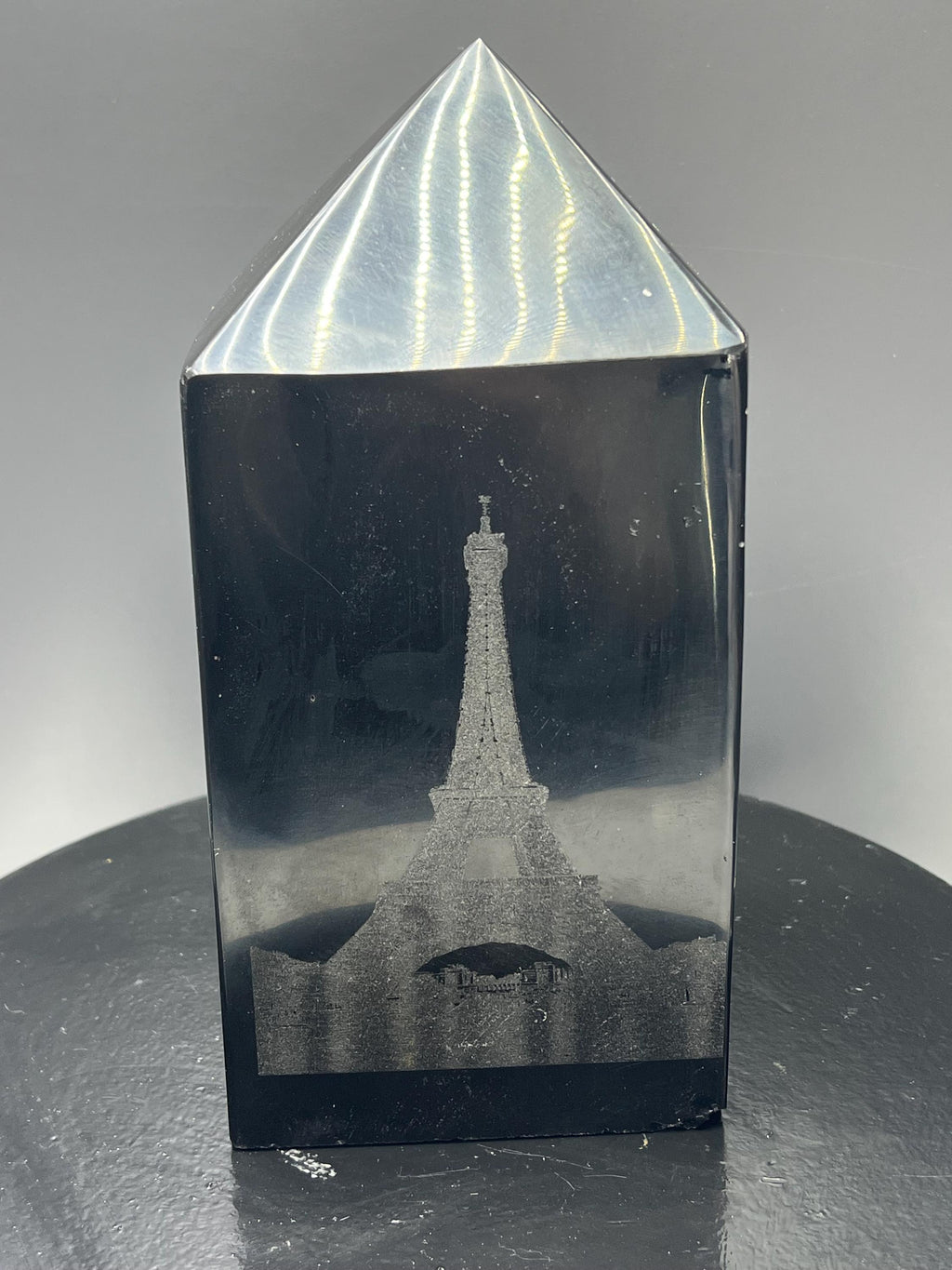 Engraved Obsidian Tower, Statue of Liberty, Pisa, Eiffel Tower - Crystal Gemstone AE 