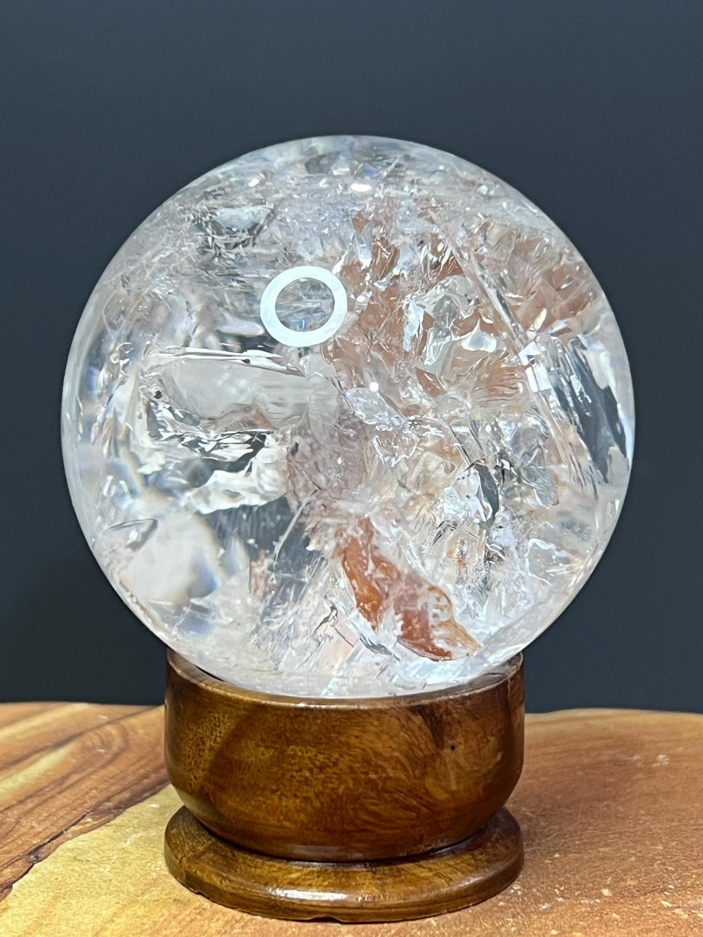 Rainbow Lemurian Quartz Sphere: 6cm Crystal from Brazil - Crystal Gemstone AE 