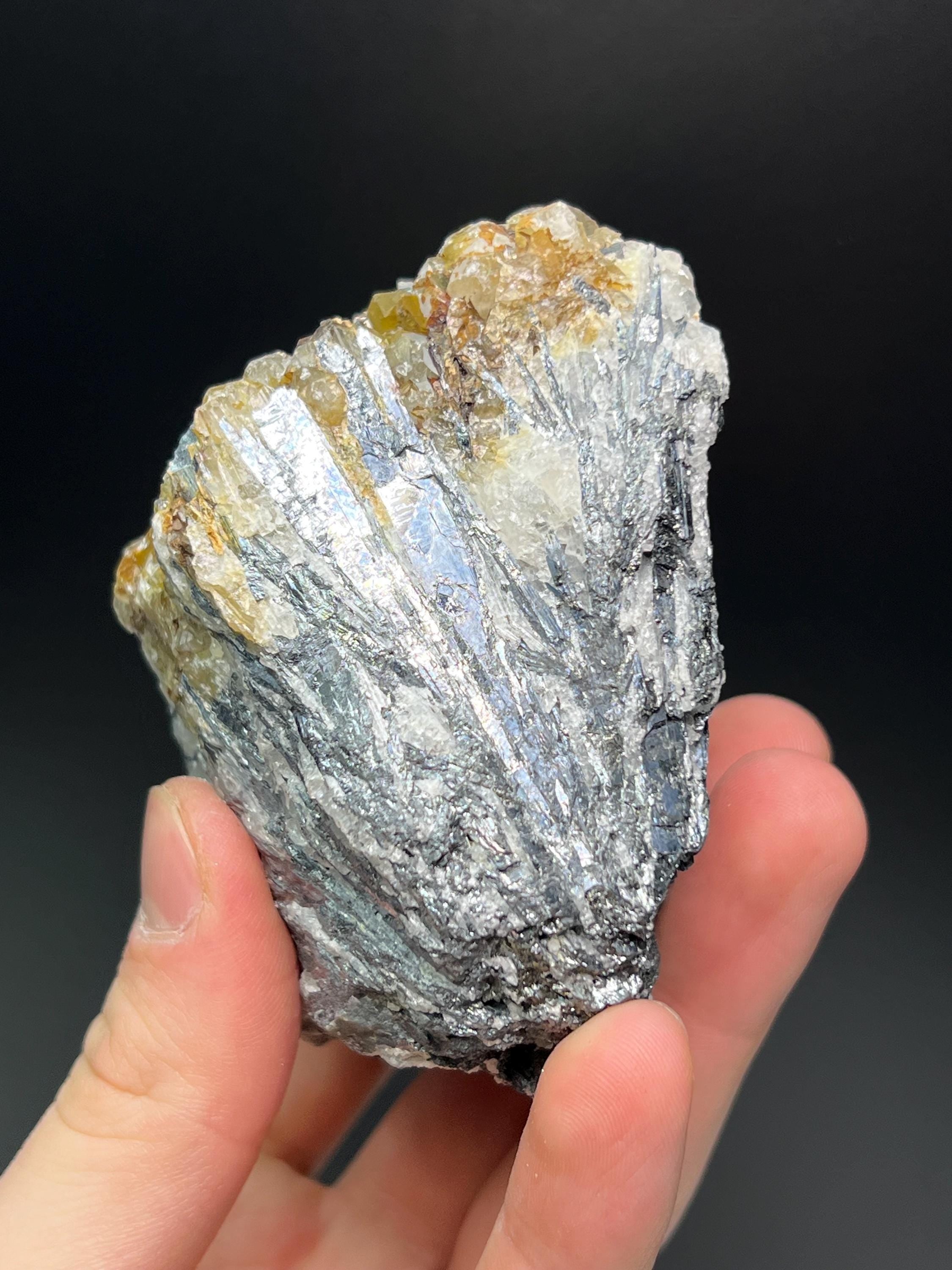 Citrine With Galena Specimen - Crystal Gemstone AE 