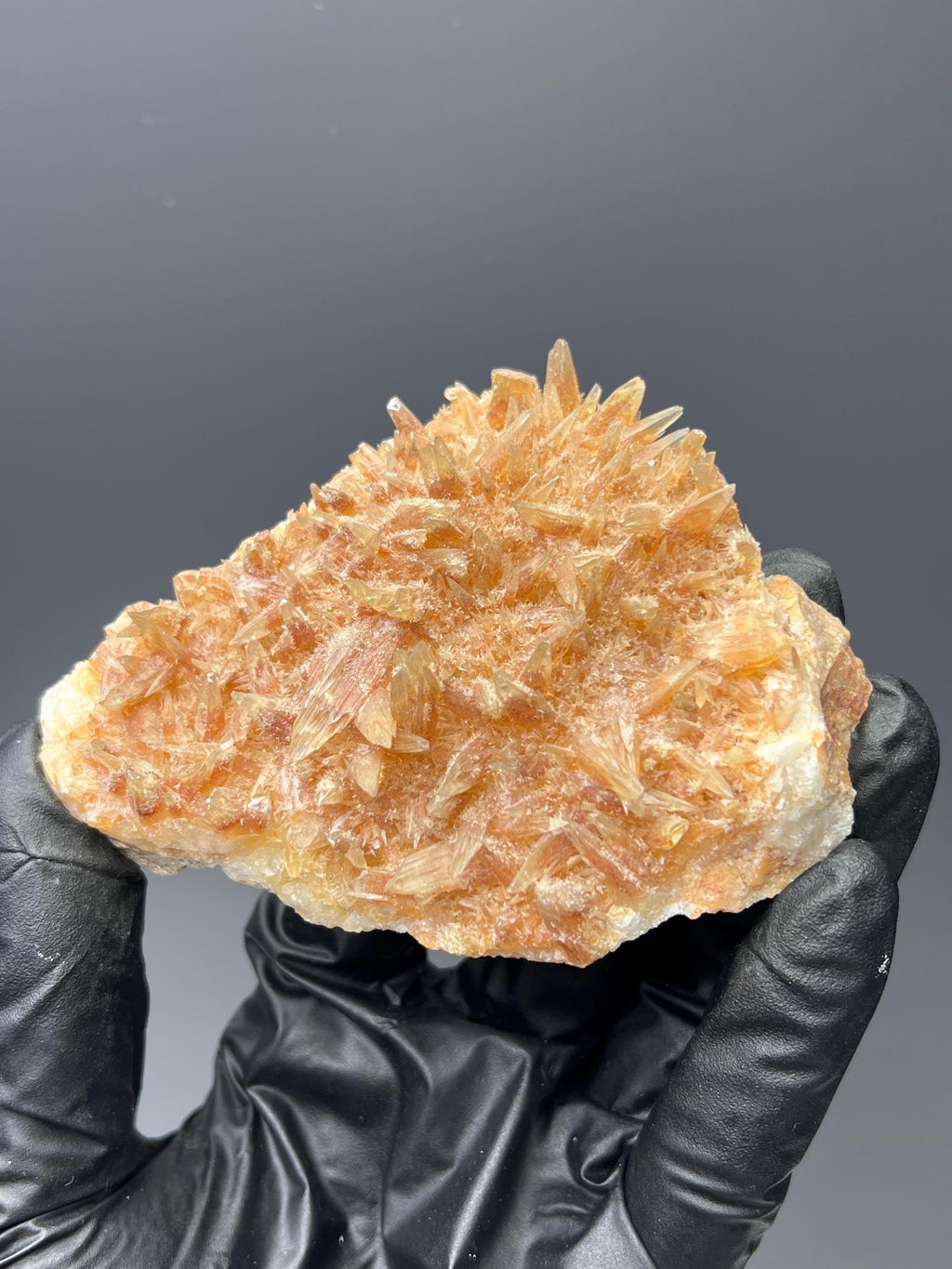 Feather Orange Crystal Calcite Specimen - Crystal Gemstone AE 