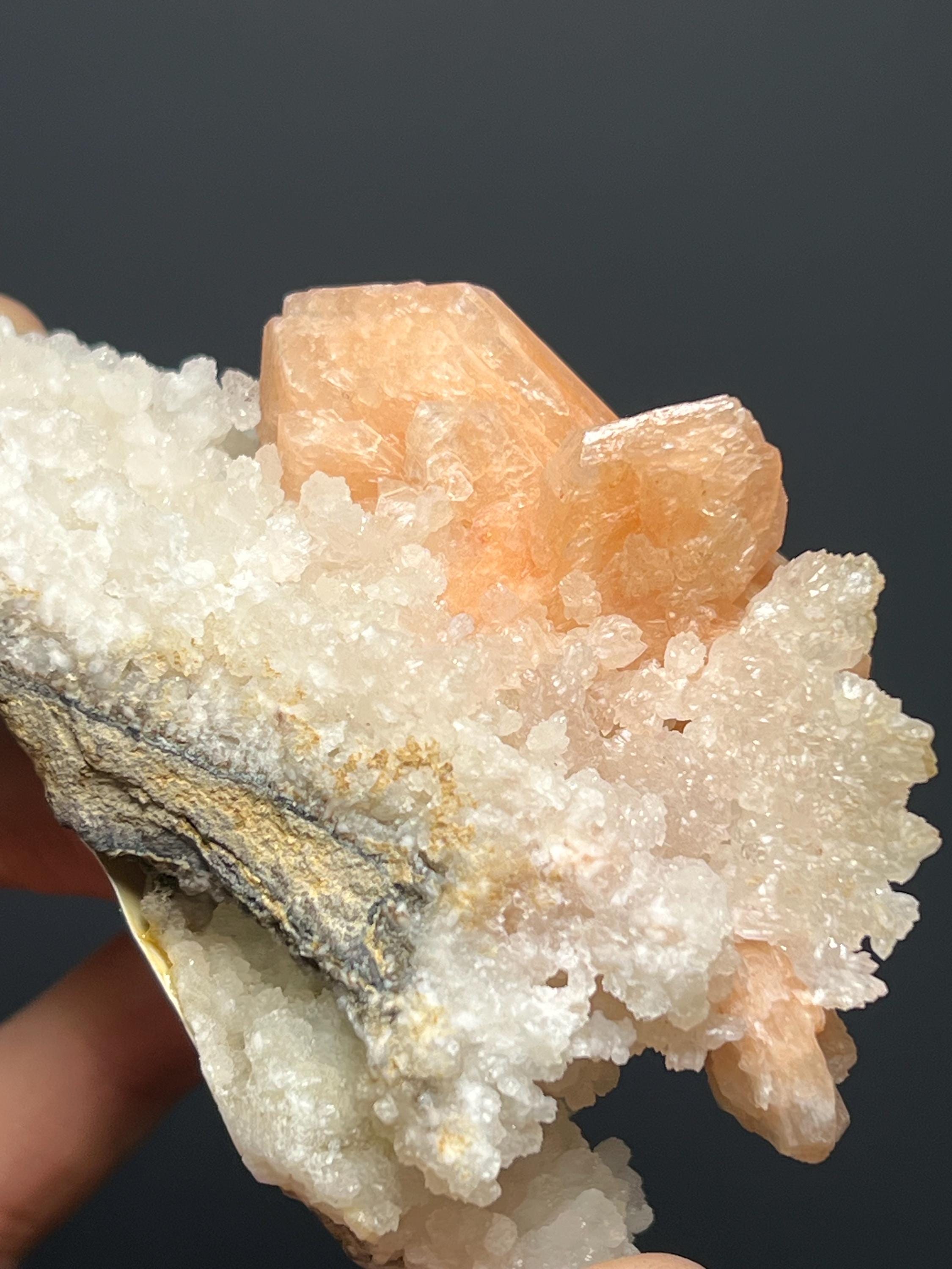 Stilbite With Chalcedony Specimen - Crystal Gemstone AE 