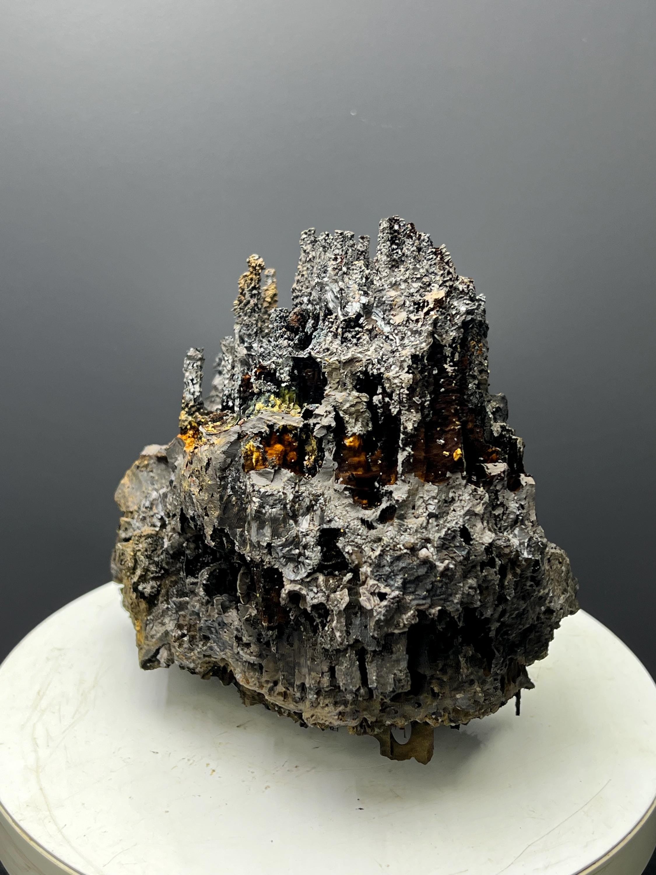 Museum Grade, Very Special Specularite And Limonite With Stalactite Goethite Specimen, For Special Collection - Crystal Gemstone AE 