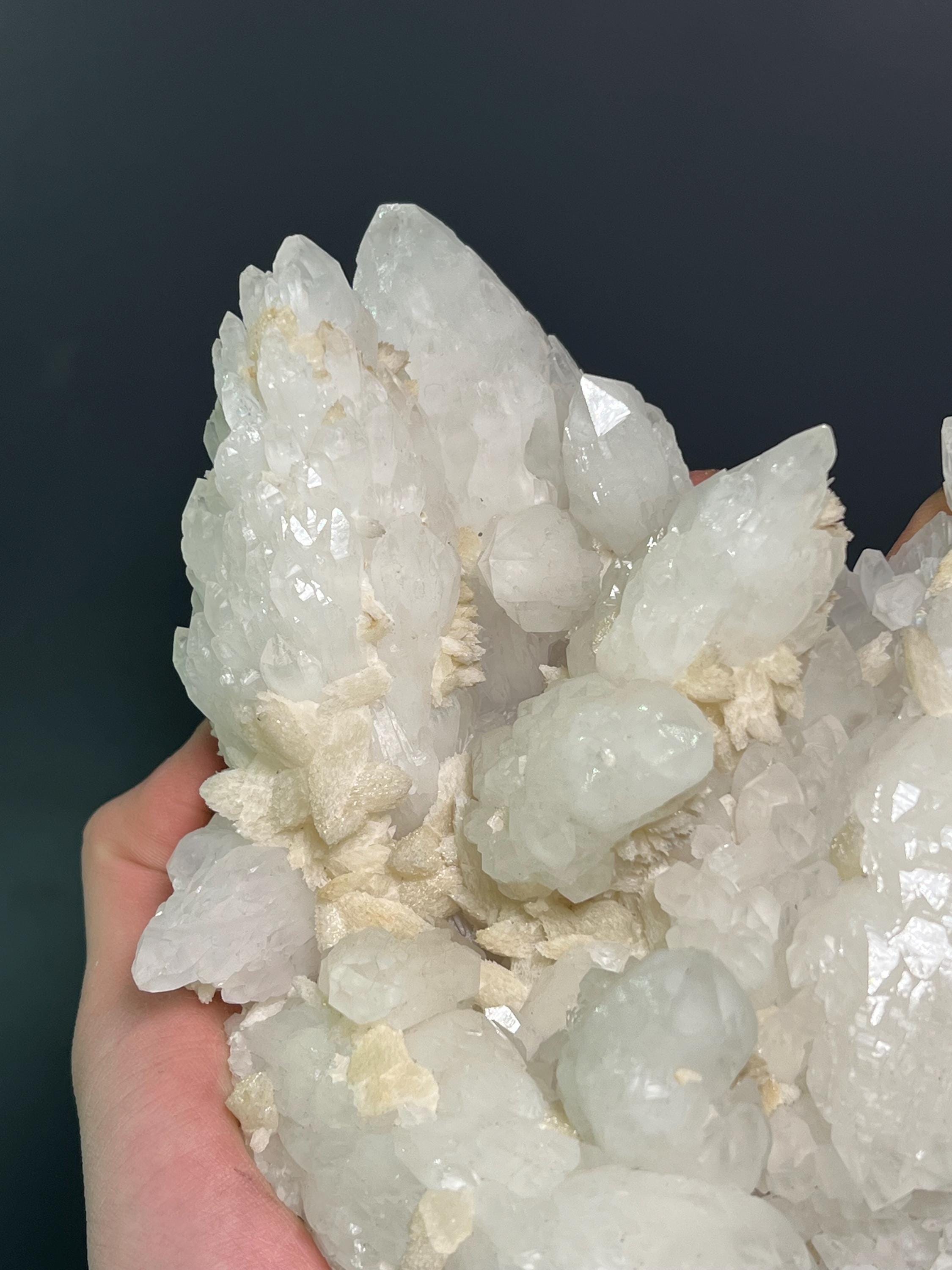 Calcite With Cathedral Crystal Quartz Specimen, 1,2kg - Crystal Gemstone AE 