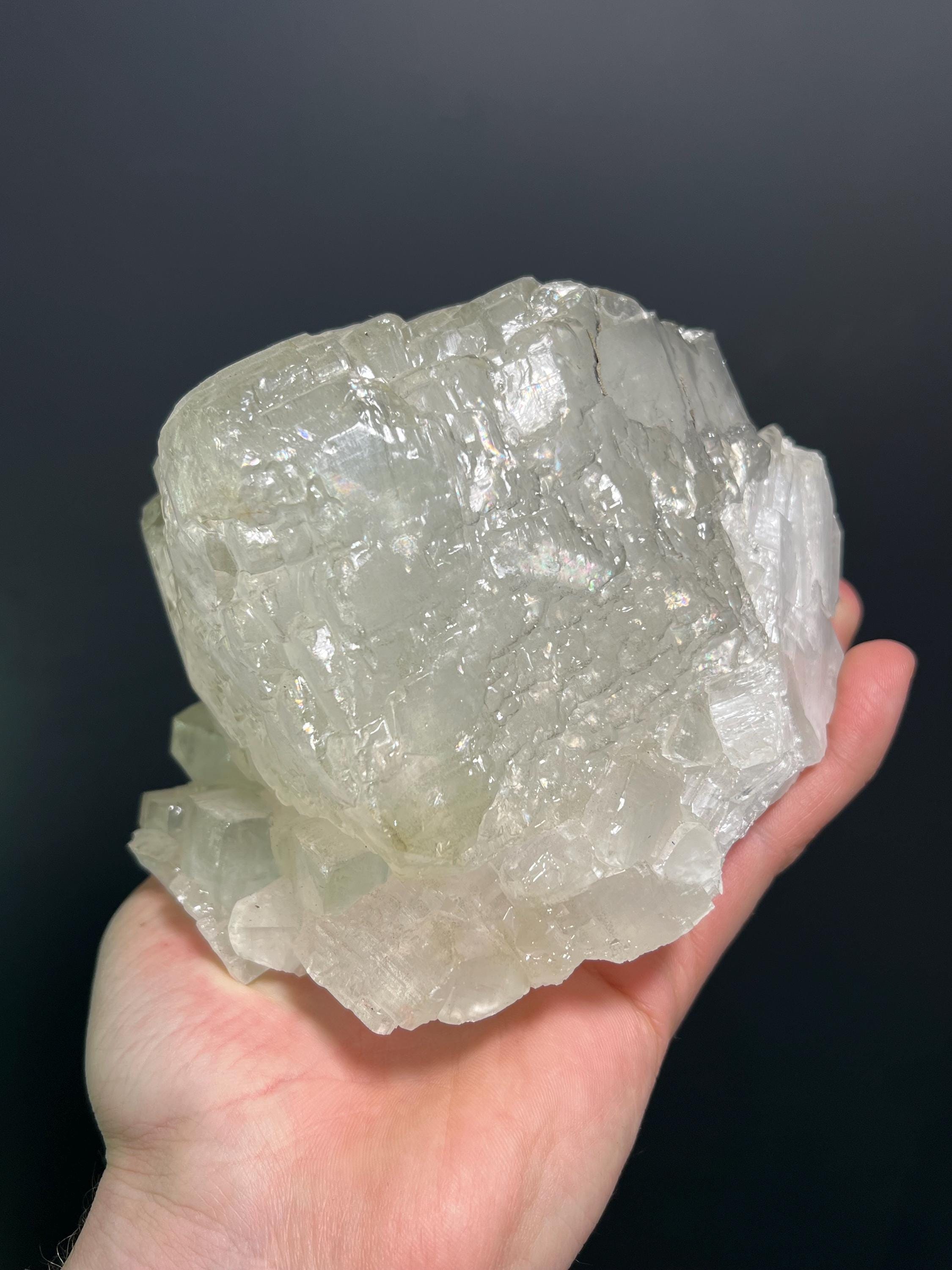 Special, Colored Alloys Clear Gray Crystal Calcite Specimen, 2kg - Crystal Gemstone AE 