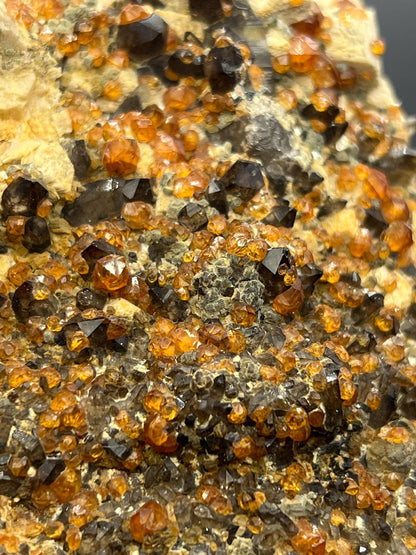 Spessarnite Garnet With Smokey Quartz, From China