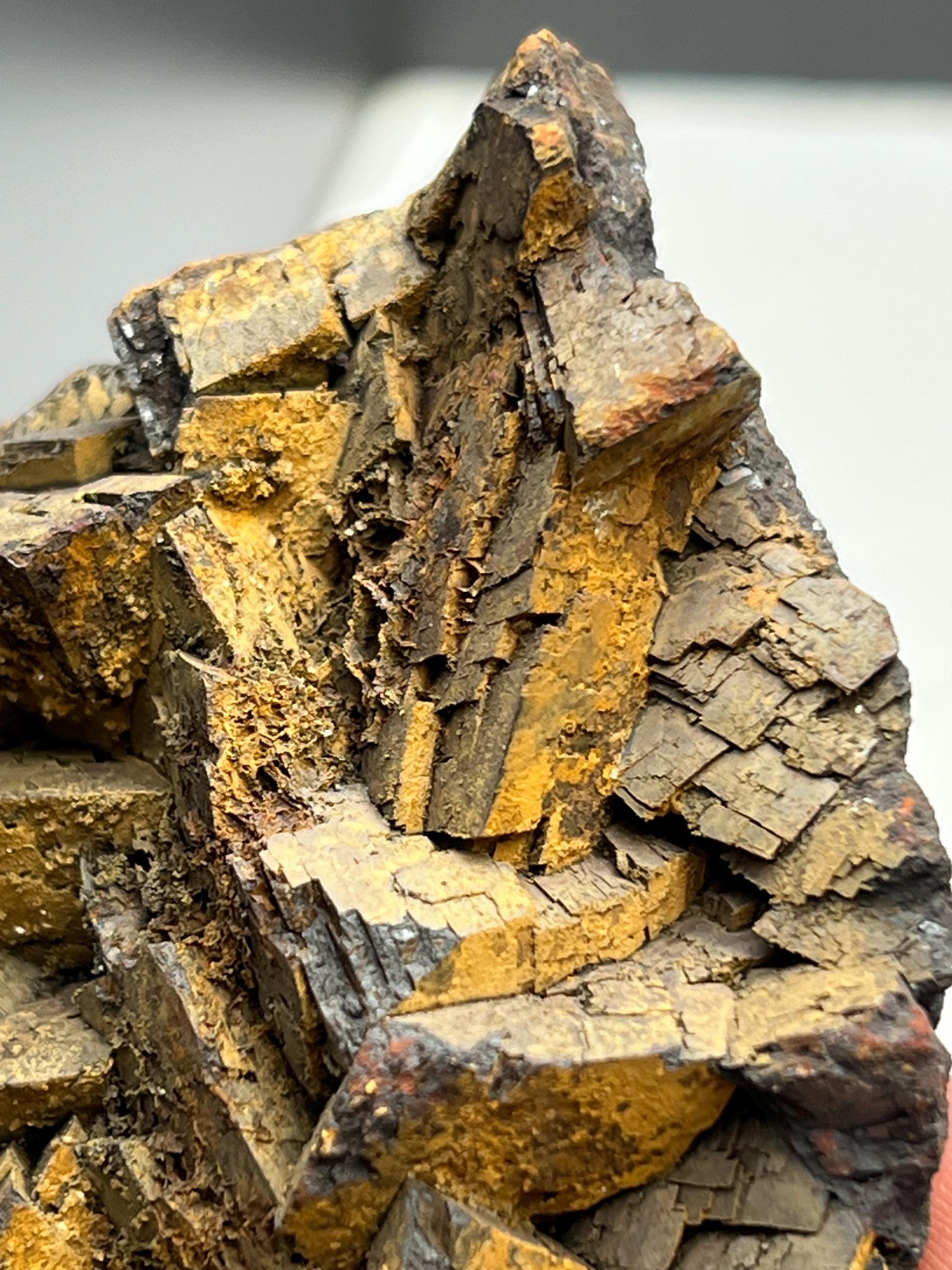 Very Special, Very showy calcite and limonite on Iron Siderite, From Turkey - Crystal Gemstone AE 
