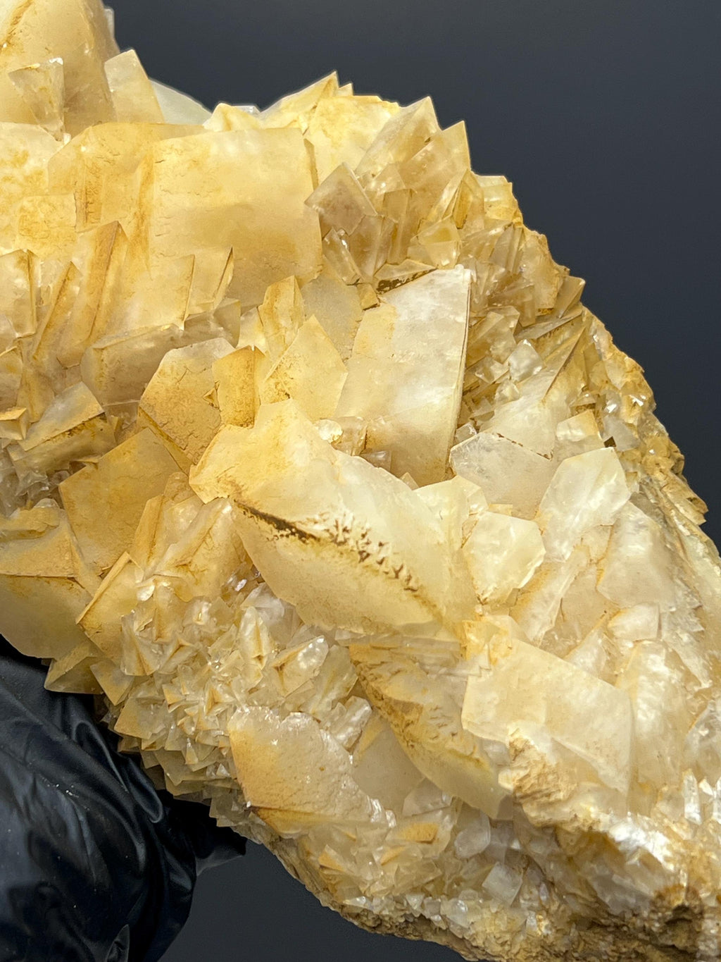 Large Orange Crystal Calcite Specimen - Turkish Mineral Decor - Crystal Gemstone AE 