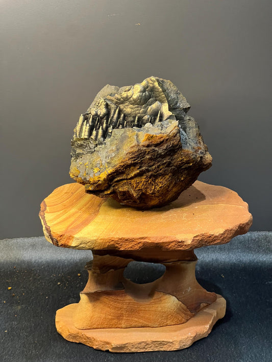 Museum Grade, Very Showy Golden Color Stalactite Goethite Specimen - Crystal Gemstone AE 