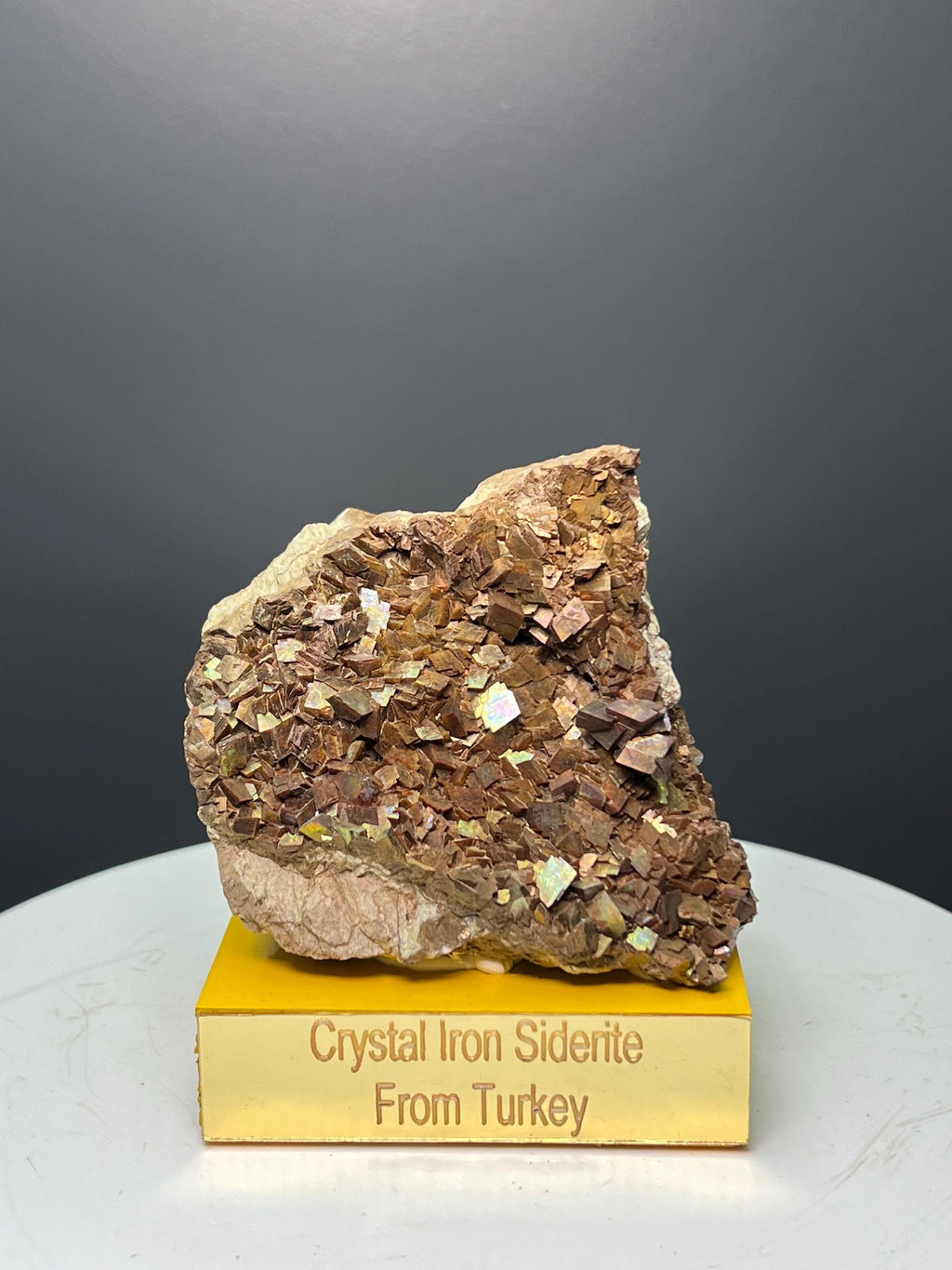 Museum Grade! Iridescent Crystal Iron Siderite, From Turkey - Crystal Gemstone AE 
