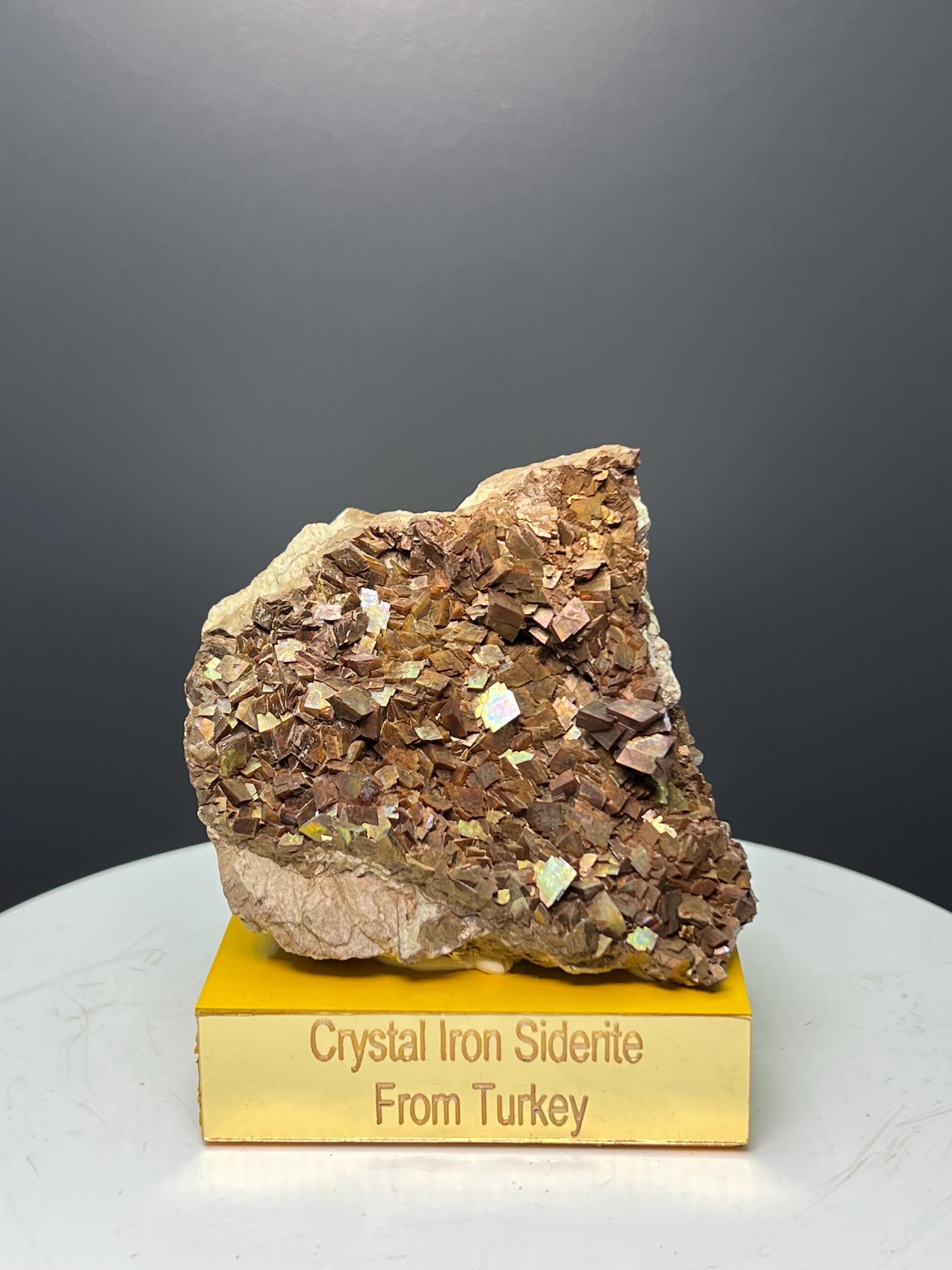 Museum Grade! Iridescent Crystal Iron Siderite, From Turkey - Crystal Gemstone AE 