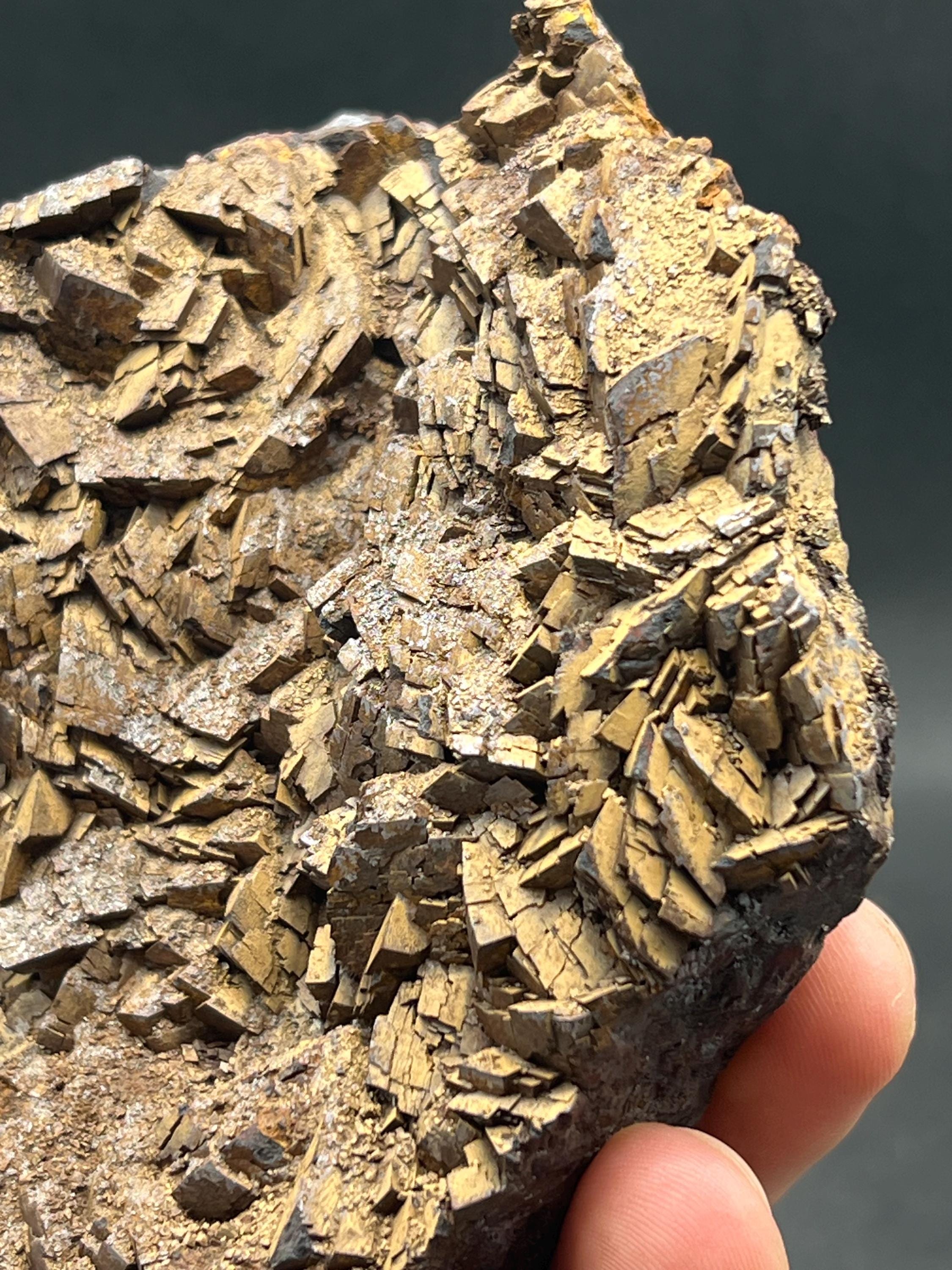 Limonite on Siderite Mineral Specimen, Iron Coated - Crystal Gemstone AE 