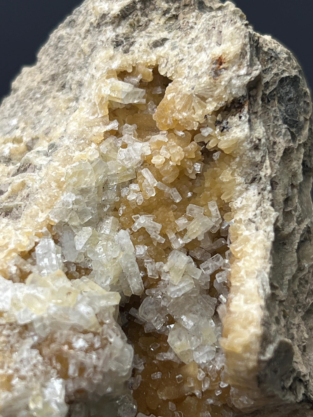 Dolomite Crystals With Yellow Barite - Crystal Gemstone AE 