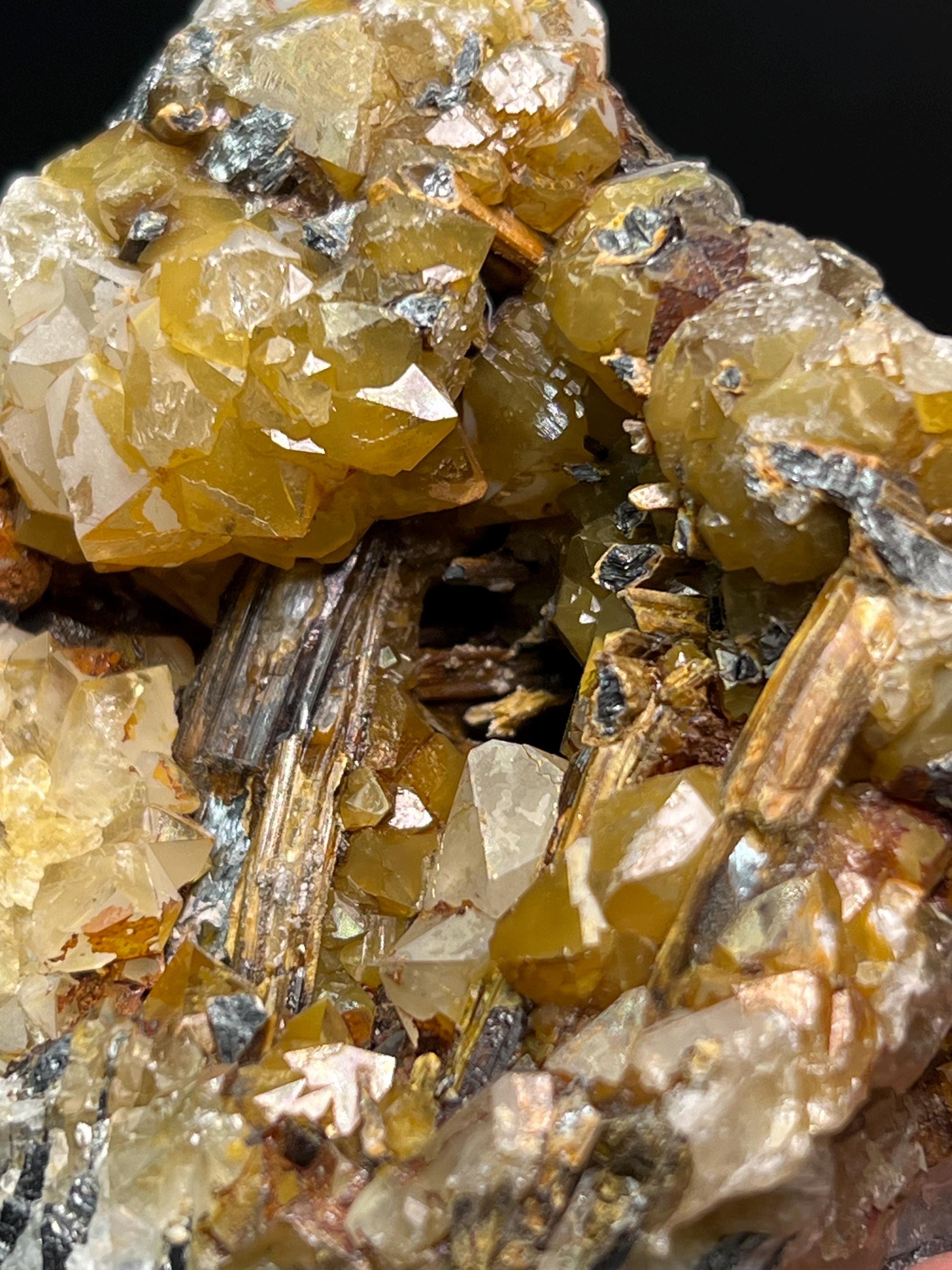 Citrine With Galena Specimen - Crystal Gemstone AE 