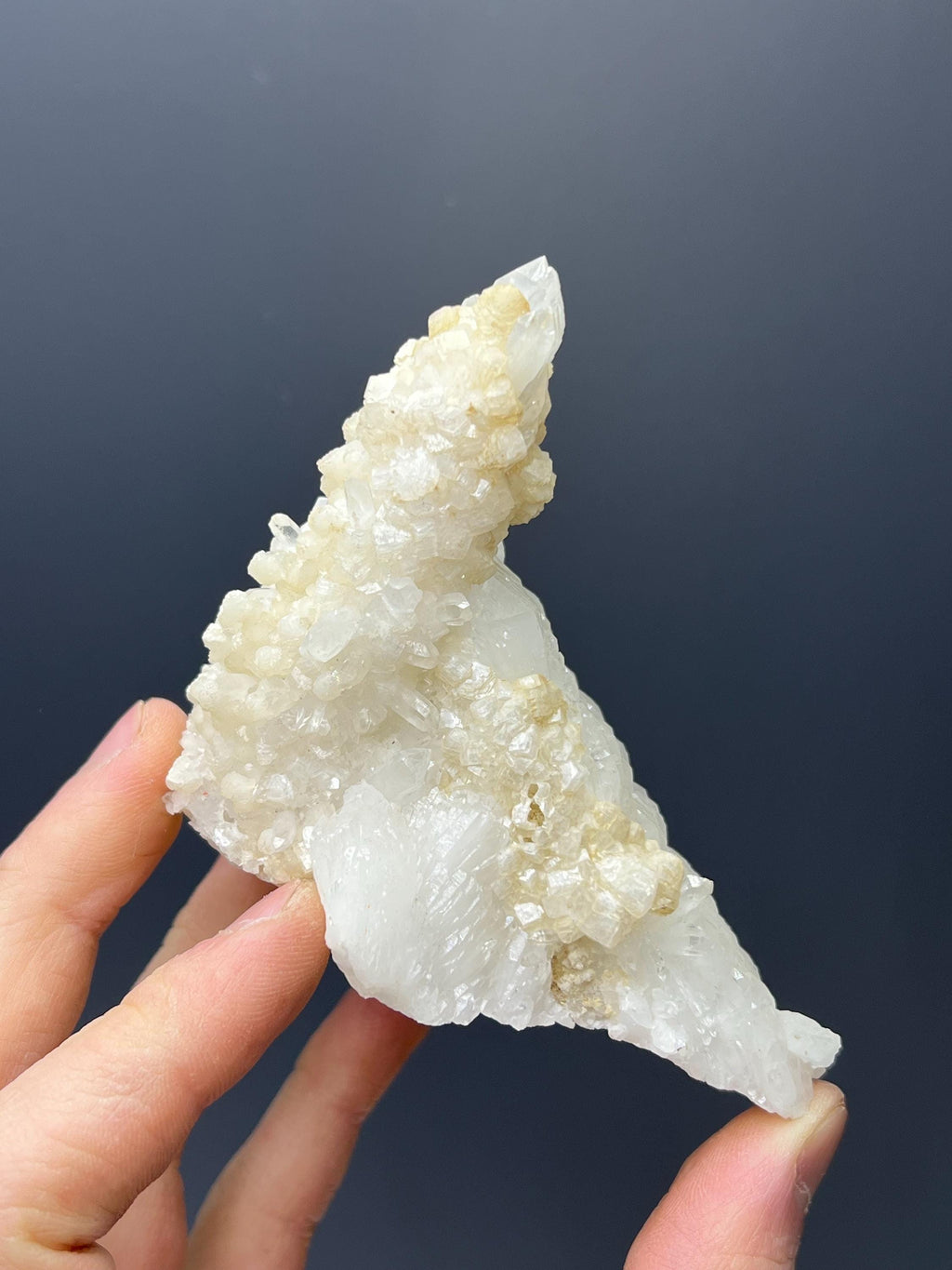 Calcite With Elestial Crystal Quartz Specimen - Crystal Gemstone AE 