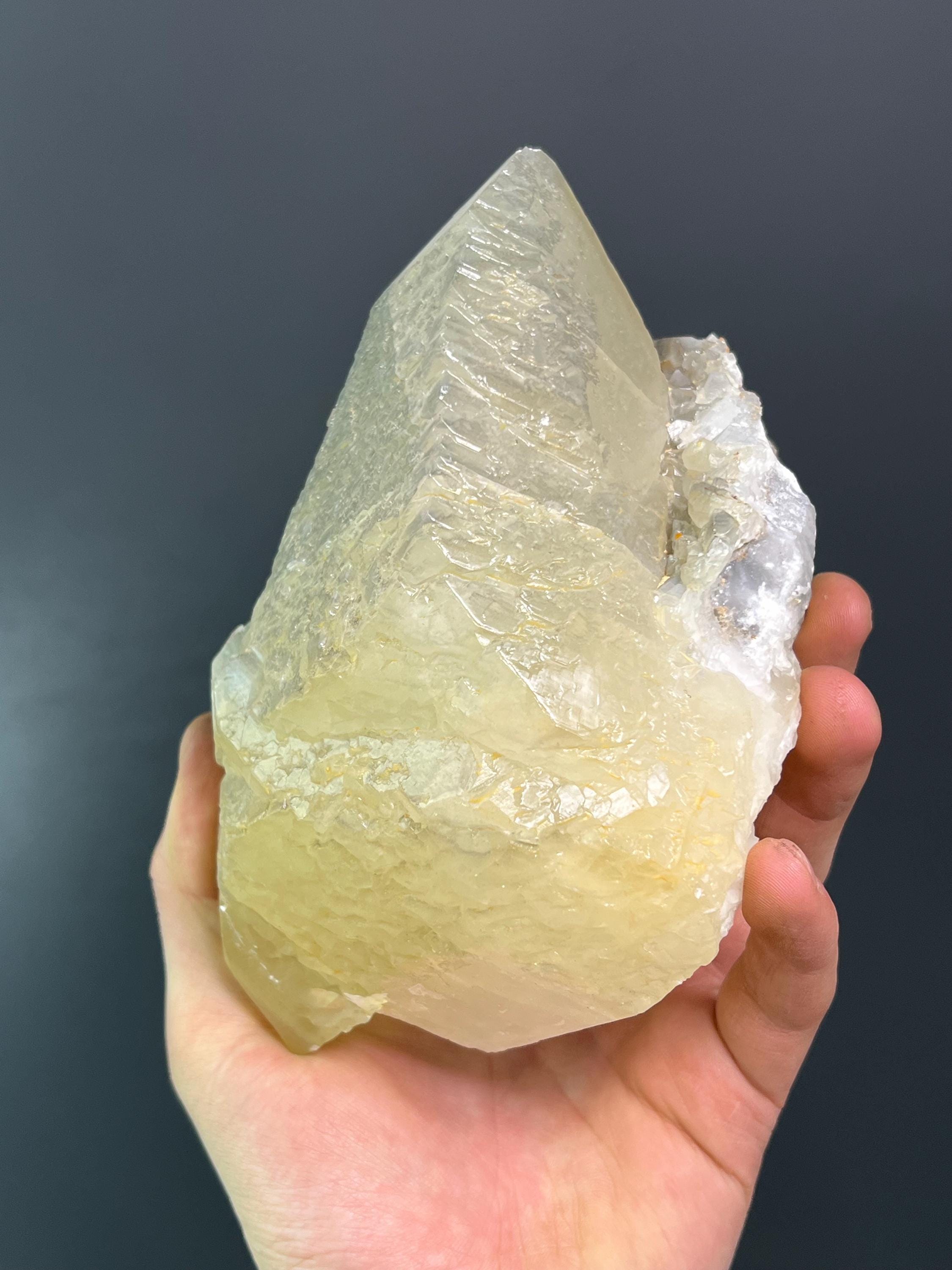 Special Formation Yellow Crystal Calcite - Crystal Gemstone AE 