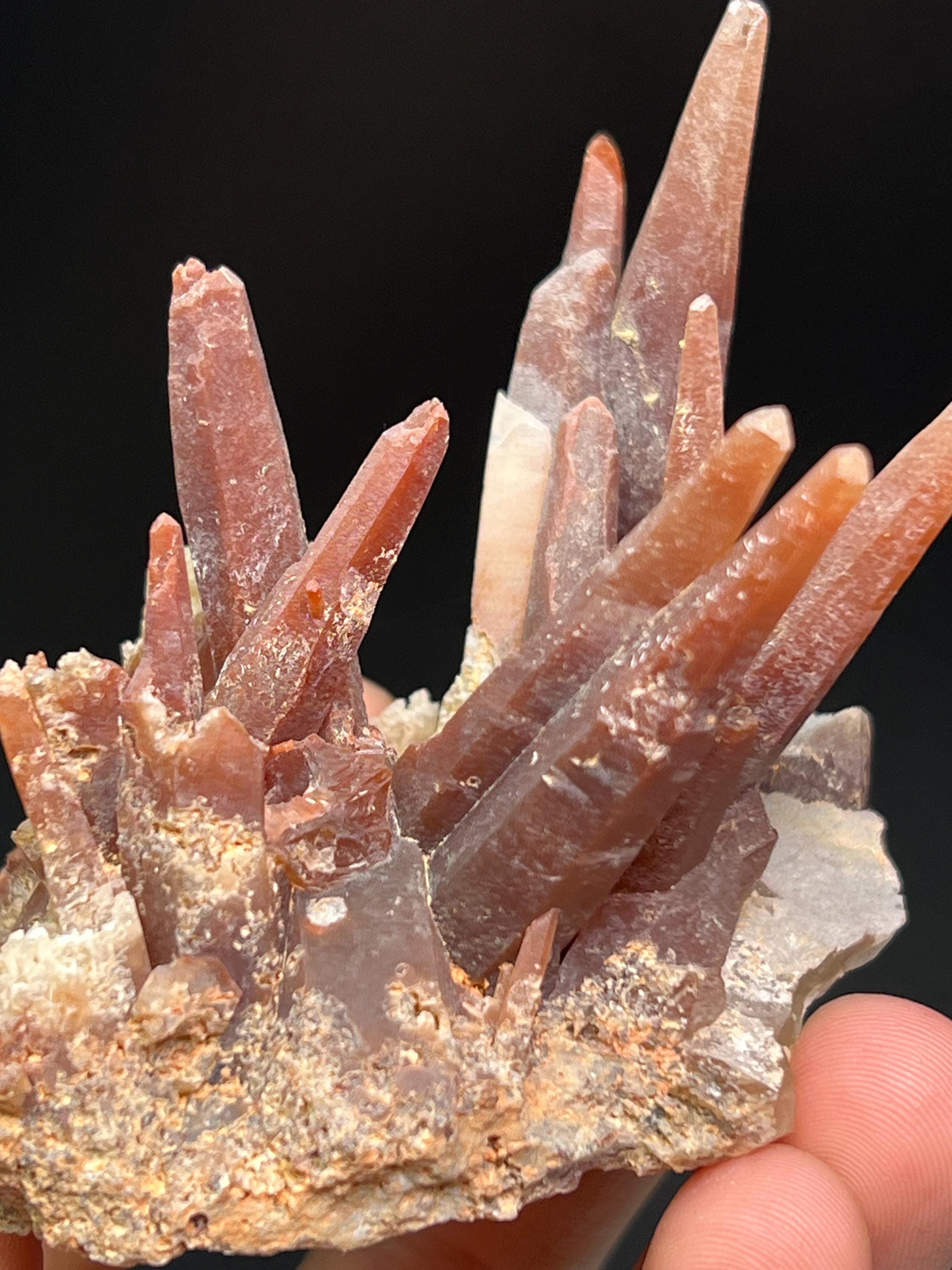 Red Crystal Quartz Specimen - Crystal Gemstone AE 