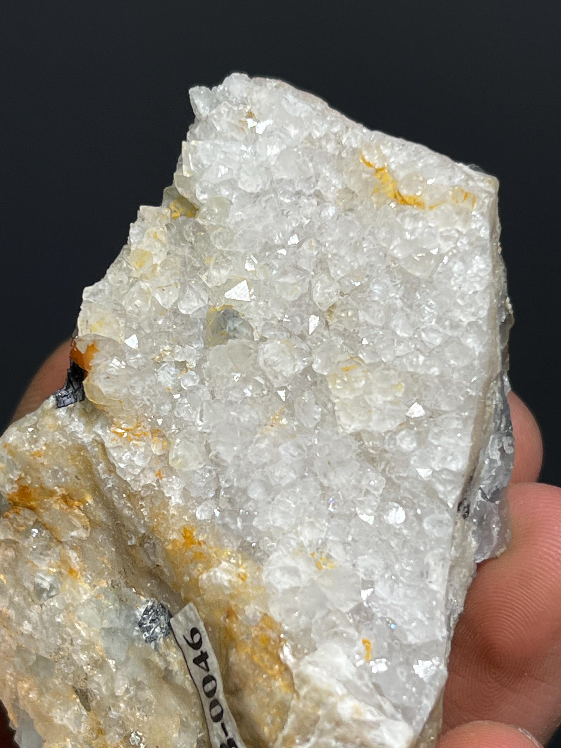 Blue Fluorite On Calcite Specimen, 136gram - Crystal Gemstone AE 