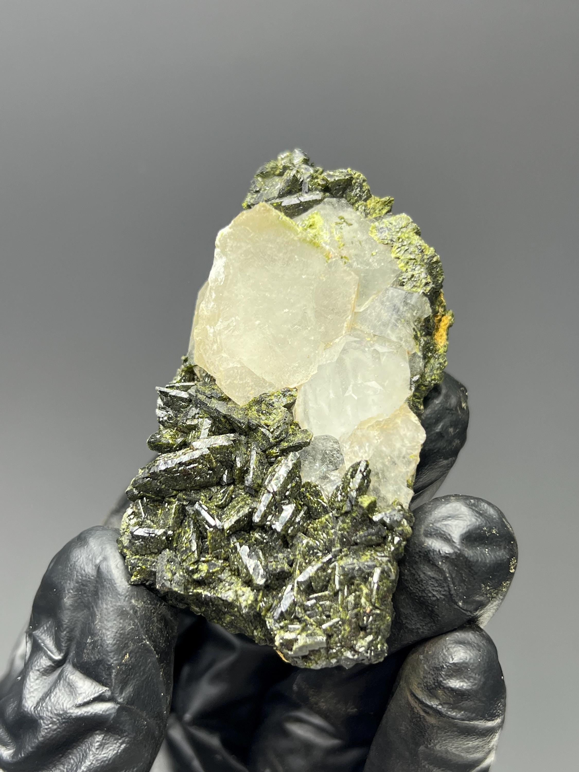 Two Sided Dark Green Epidote & Chlorite Quartz - Crystal Gemstone AE 