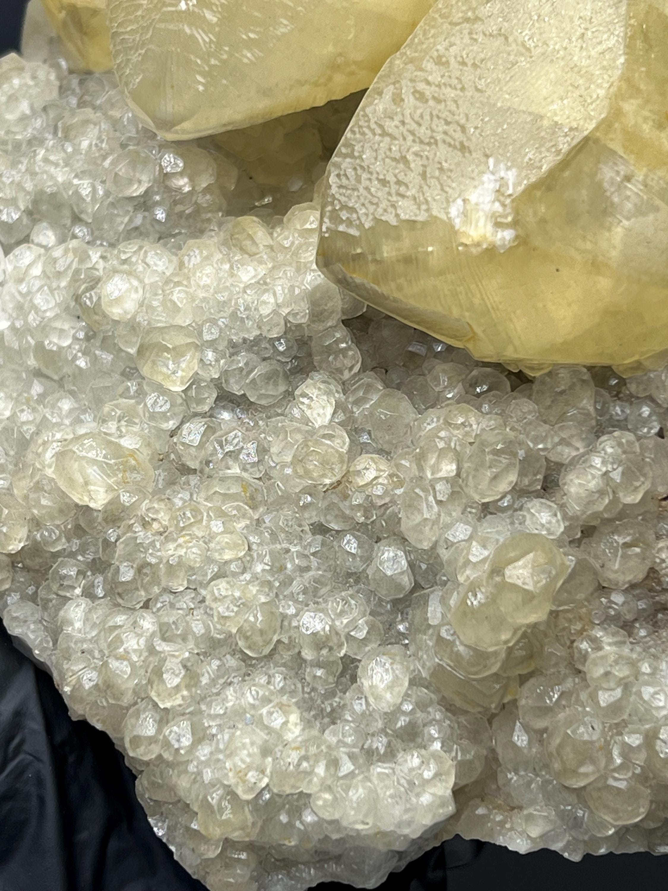 Very Showy, Crystal Calcite With Golden Yellow Calcite Balls - Crystal Gemstone AE 
