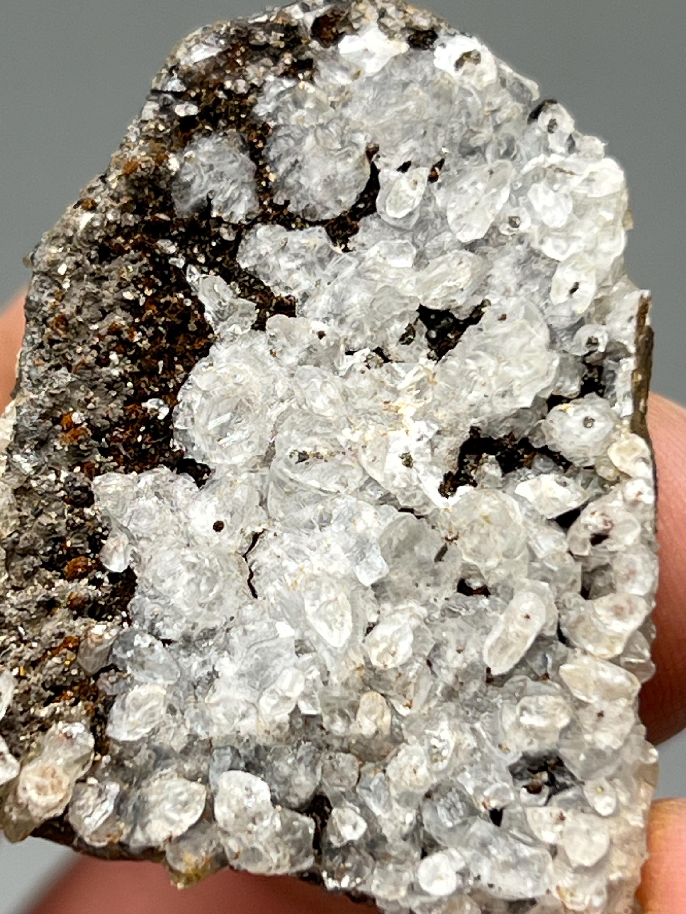 Very Special, 2 Sided Crystal Calcite On Hematite Mineral, From Turkey - Crystal Gemstone AE 