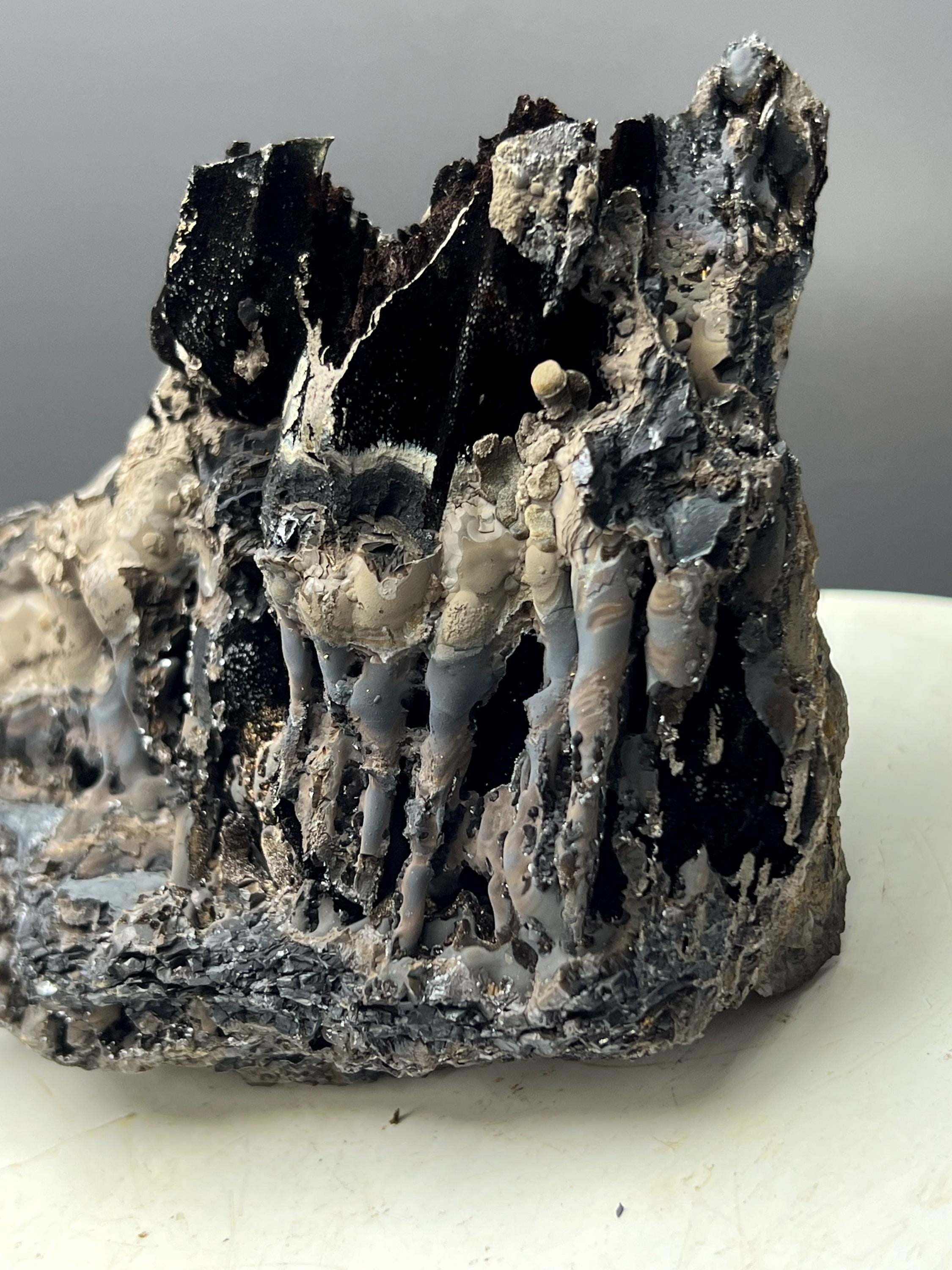 Very Showy! Specularite With Stalactite Goethite Specimen - Crystal Gemstone AE 