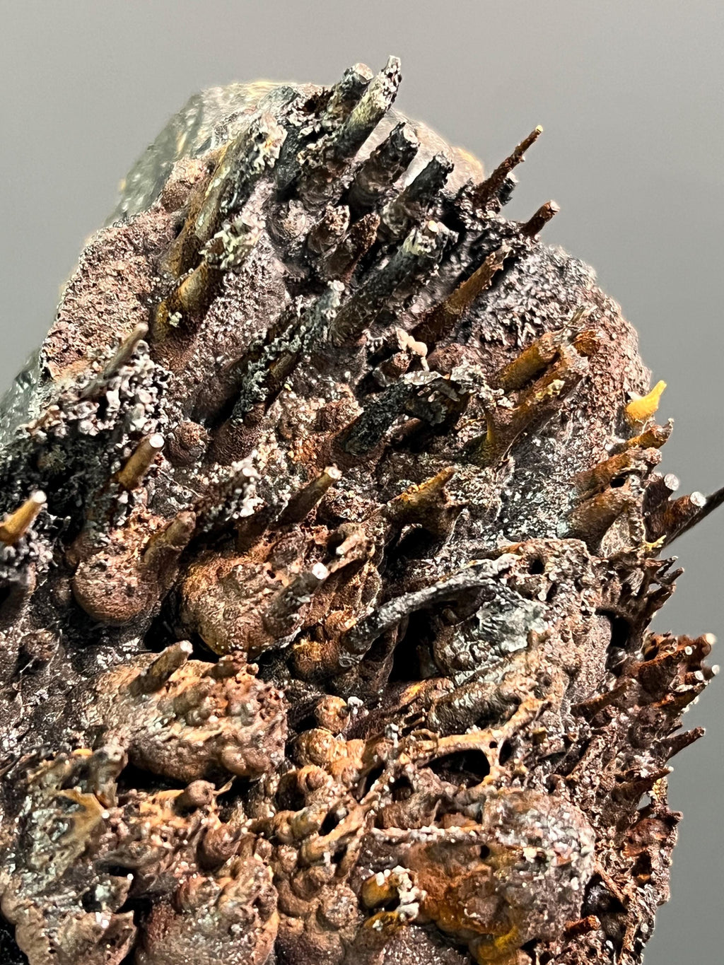 Limonite And Specularite On Stalactite Goethite - Crystal Gemstone AE 