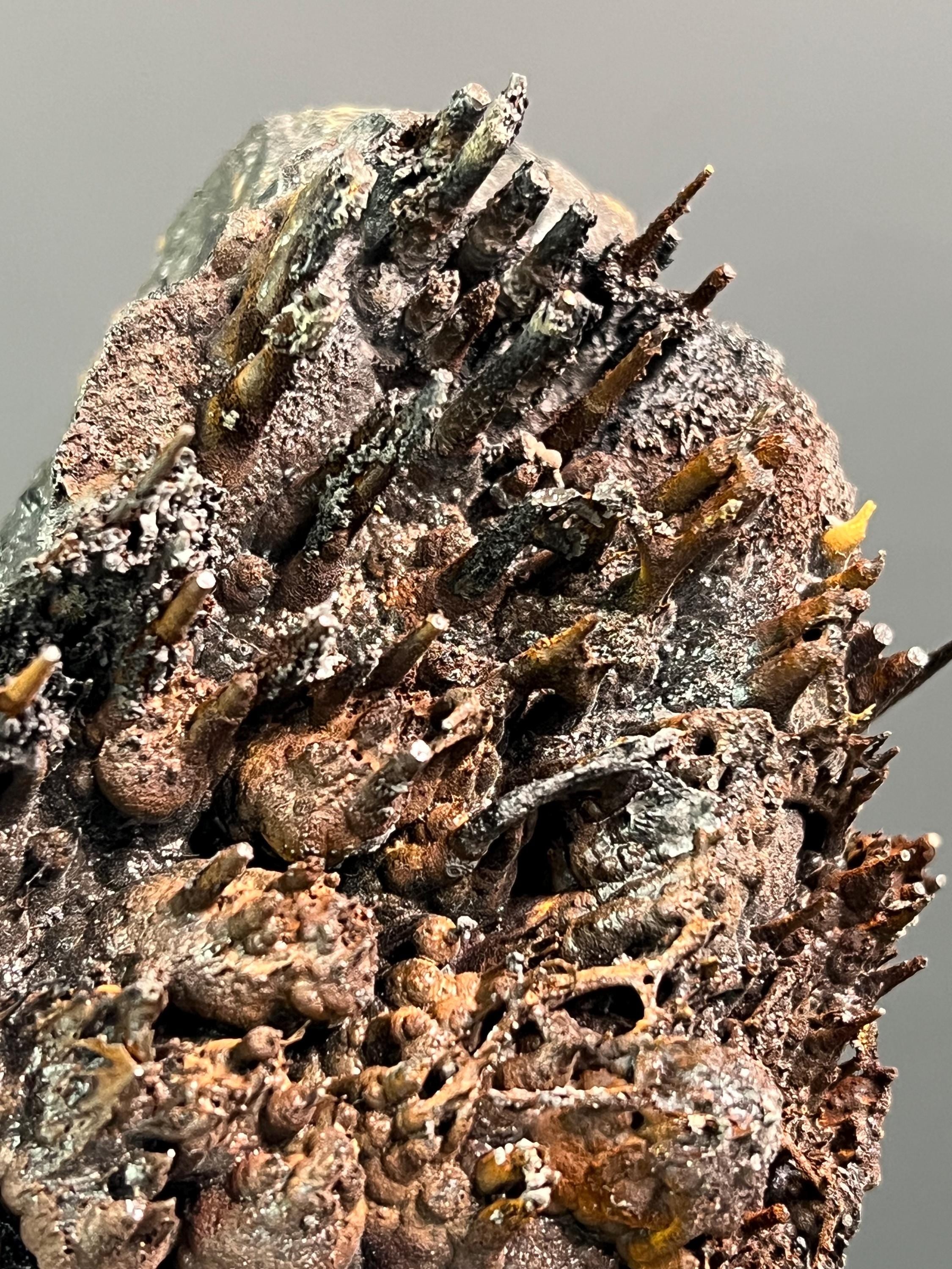 Limonite And Specularite On Stalactite Goethite - Crystal Gemstone AE 
