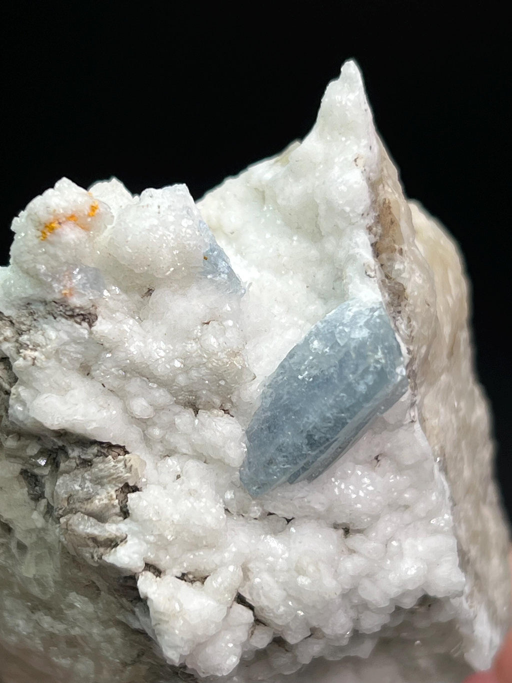 Blue Celestine With Snow Barite - Crystal Gemstone AE 