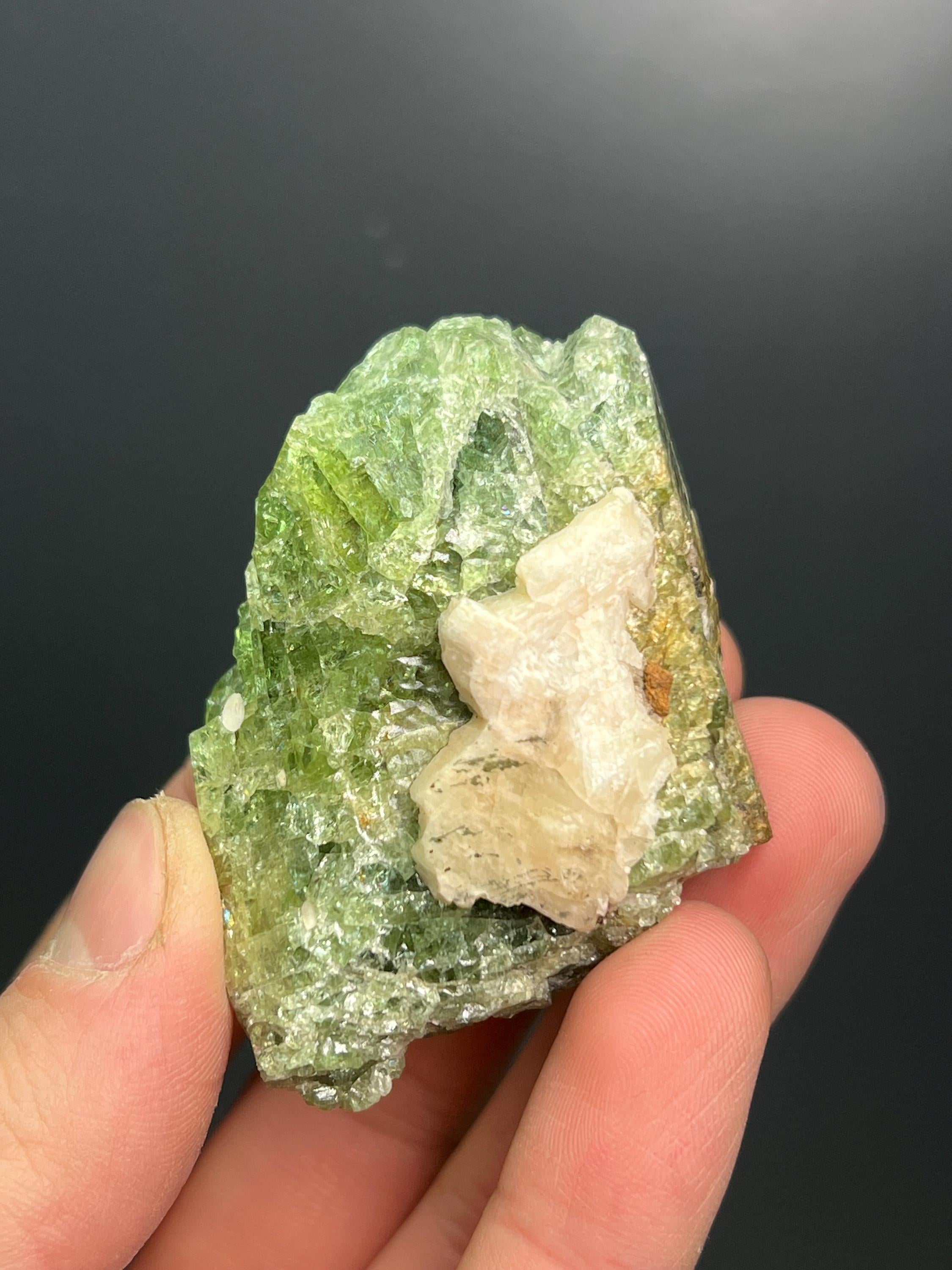 Fluorapatite Var. Apatite And Calcite Specimen - Crystal Gemstone AE 