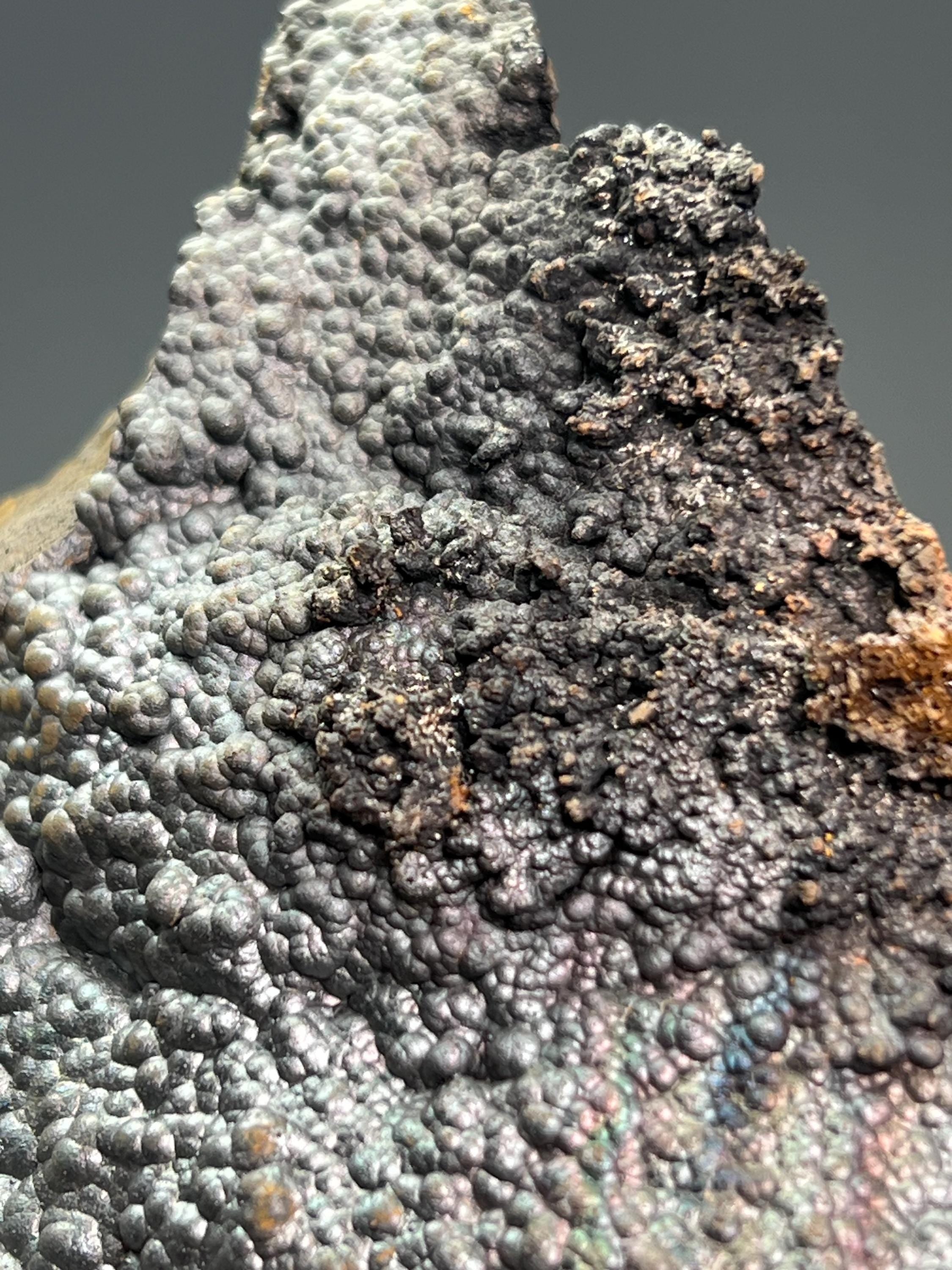 Natural Iridescent Gray Botryoidal Goethite Specimen - Crystal Gemstone AE 