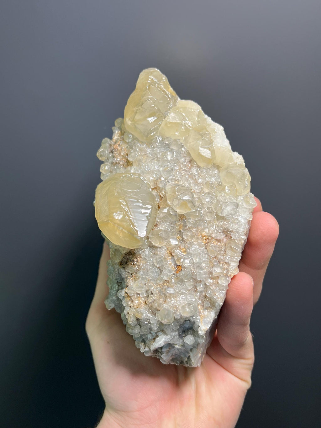 Dogtooth Calcite Specimen, Golden Yellow Crystal, Turkish Mineral (1.4kg) - Crystal Gemstone AE 