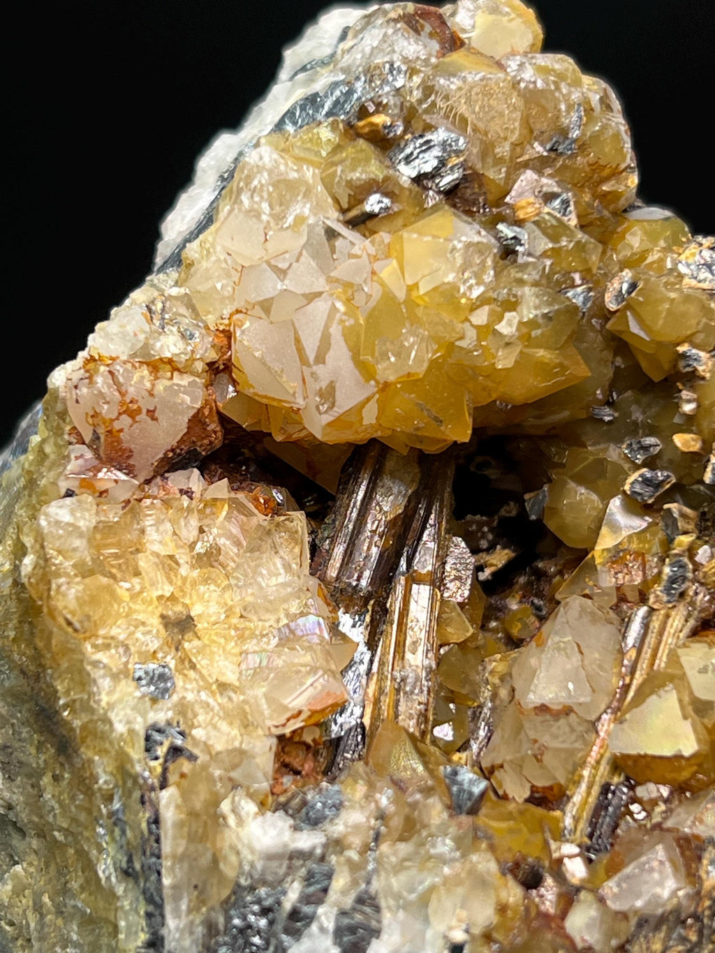 Citrine With Galena Specimen - Crystal Gemstone AE 
