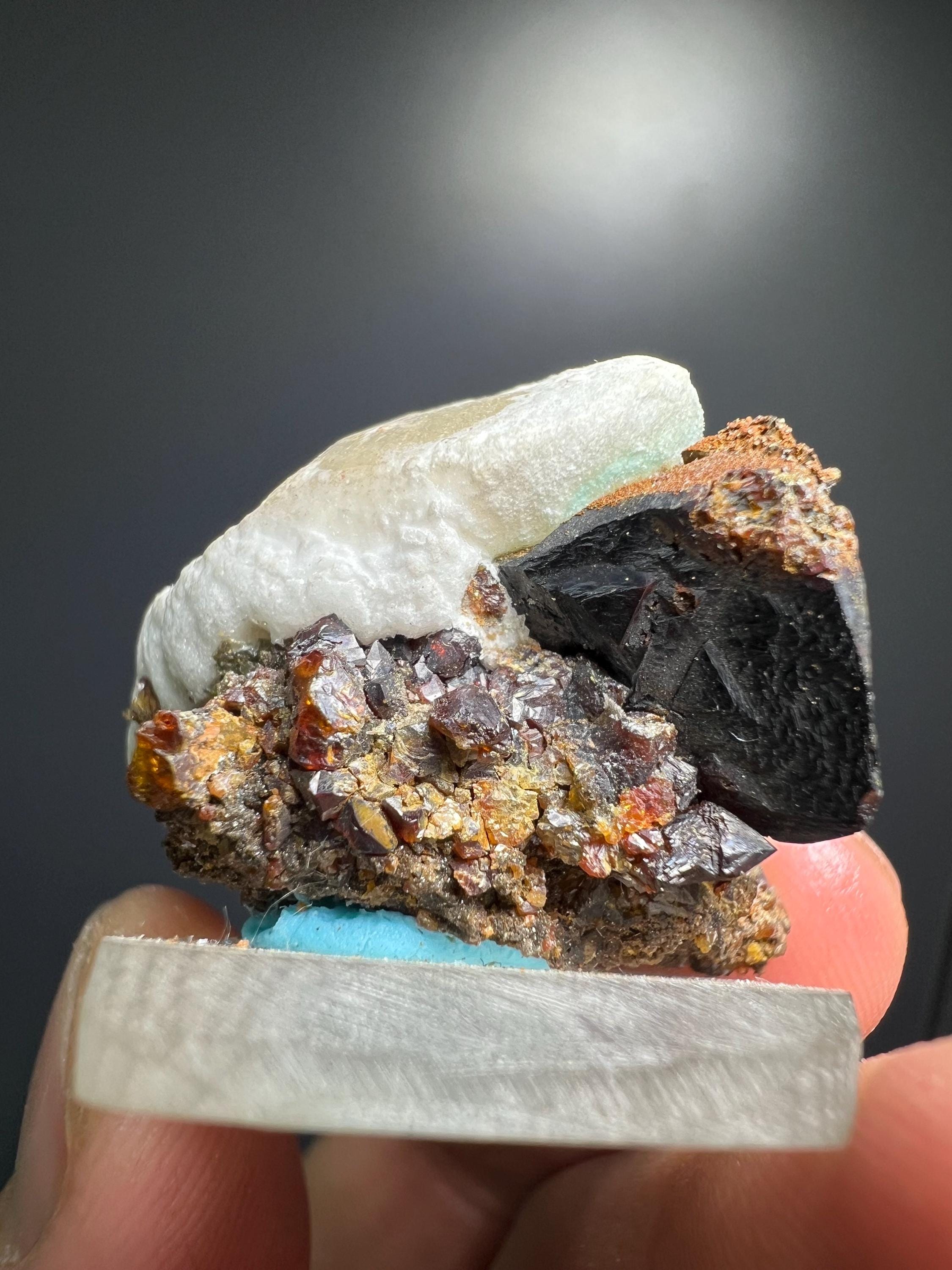 Calcite And Sphalerite With Travertine Specimen, 20gram - Crystal Gemstone AE 