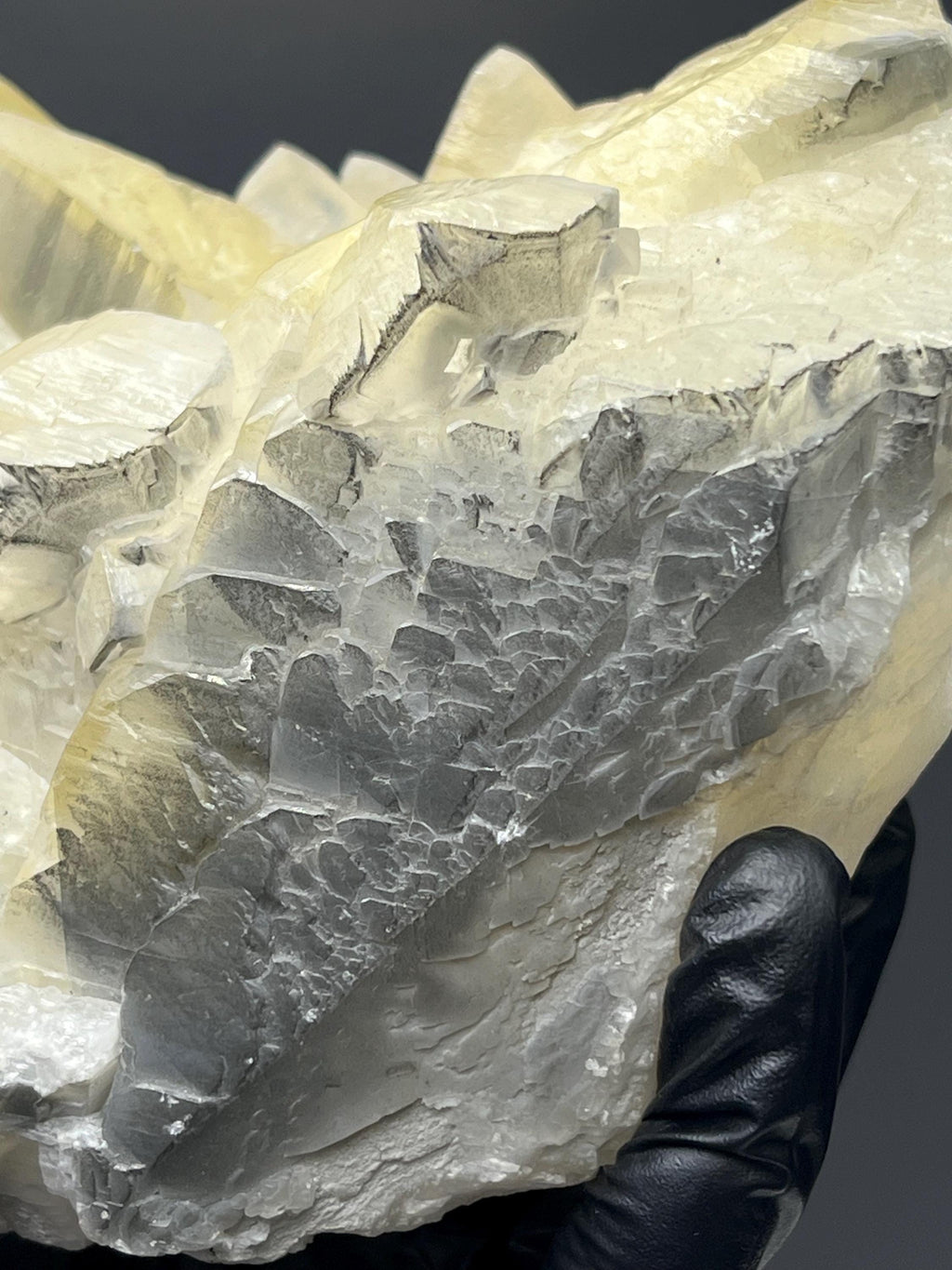 Natural Gray And Yellow Crystal Calcite Specimen - Crystal Gemstone AE 