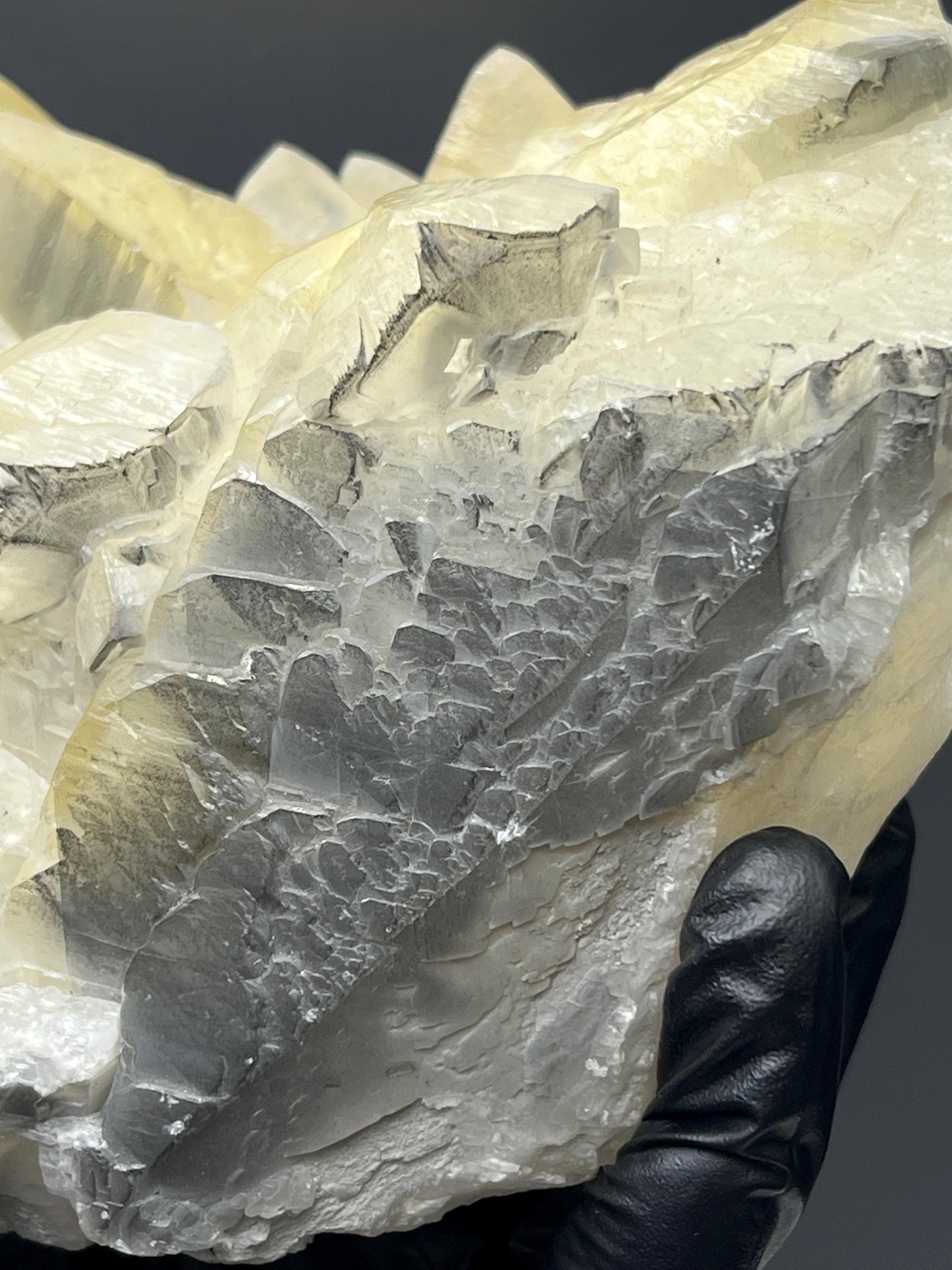 Natural Gray And Yellow Crystal Calcite Specimen - Crystal Gemstone AE 