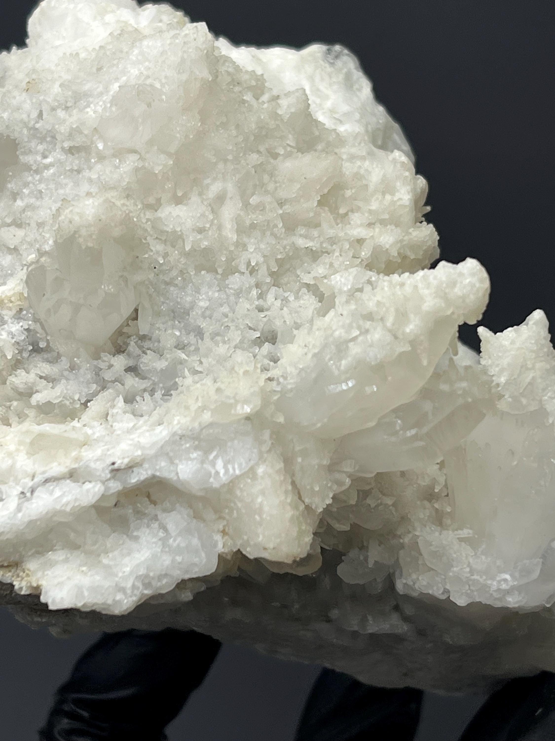 Snow Crystal Calcite With Crystal Quartz Specimen - Crystal Gemstone AE 