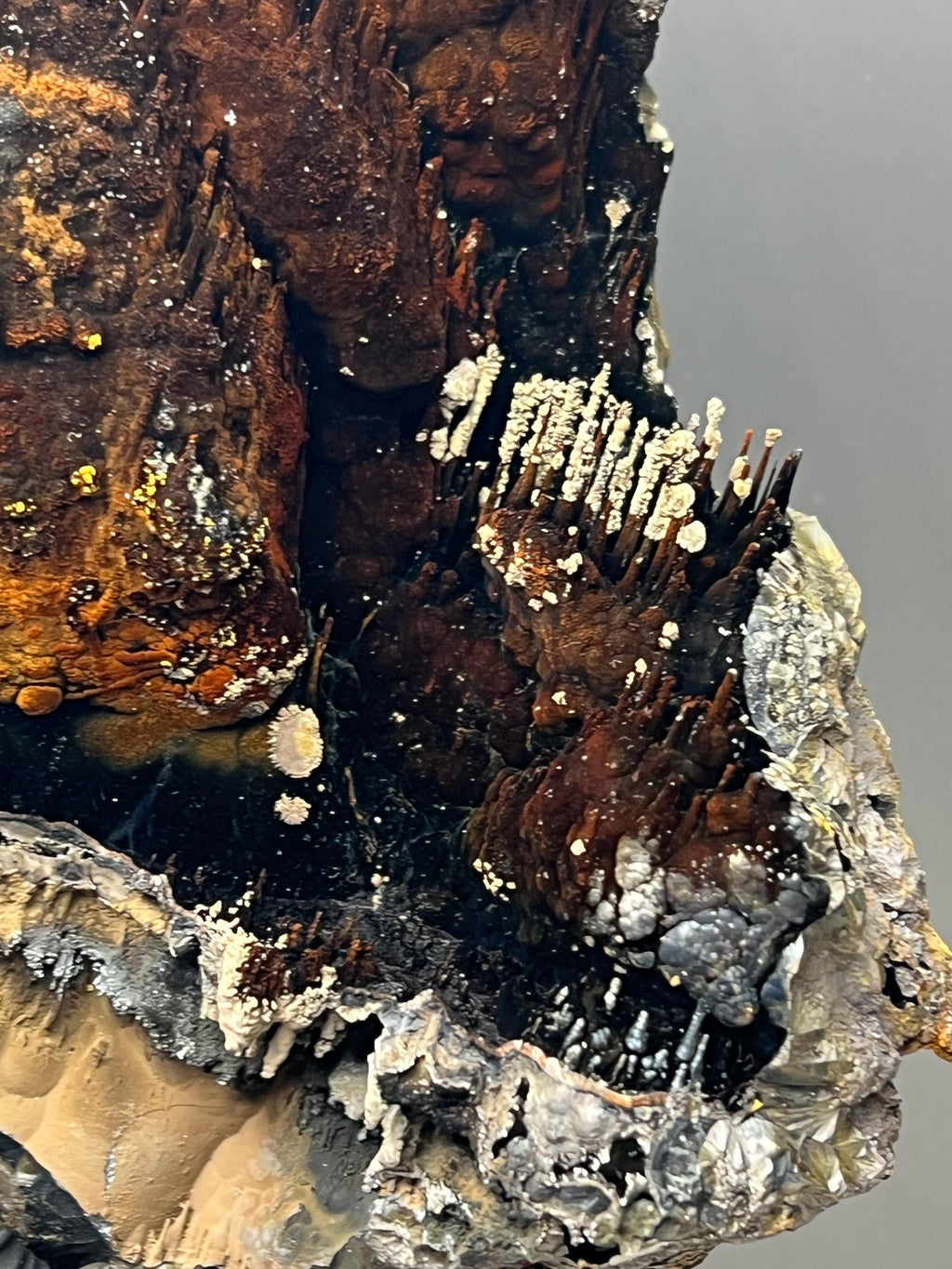Museum Grade Showy Limonite And Specularite On Stalactite Goethite, For Special Collection Piece - Crystal Gemstone AE 