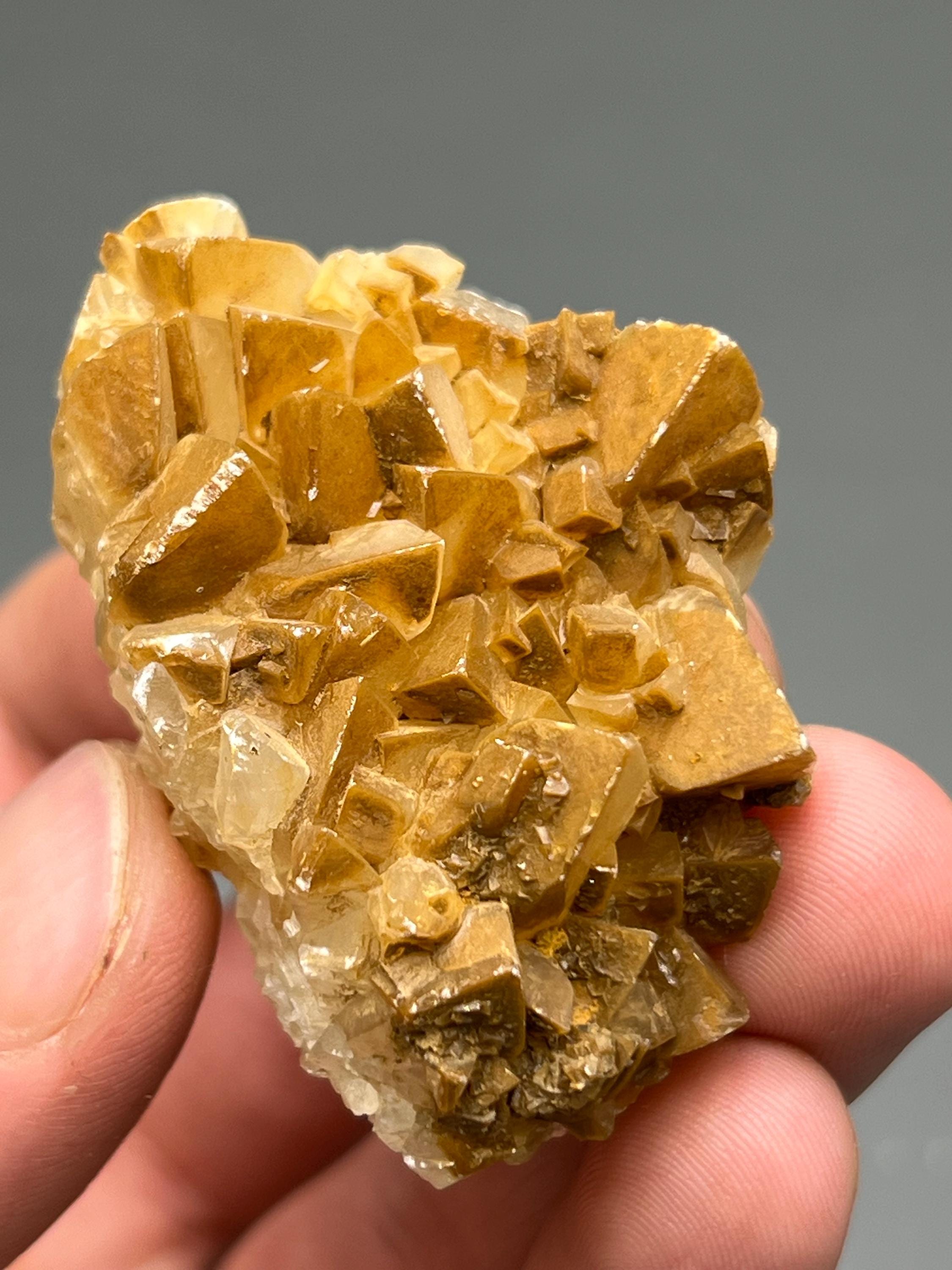 Orange Crystal Calcite Mineral, From Turkey - Crystal Gemstone AE 
